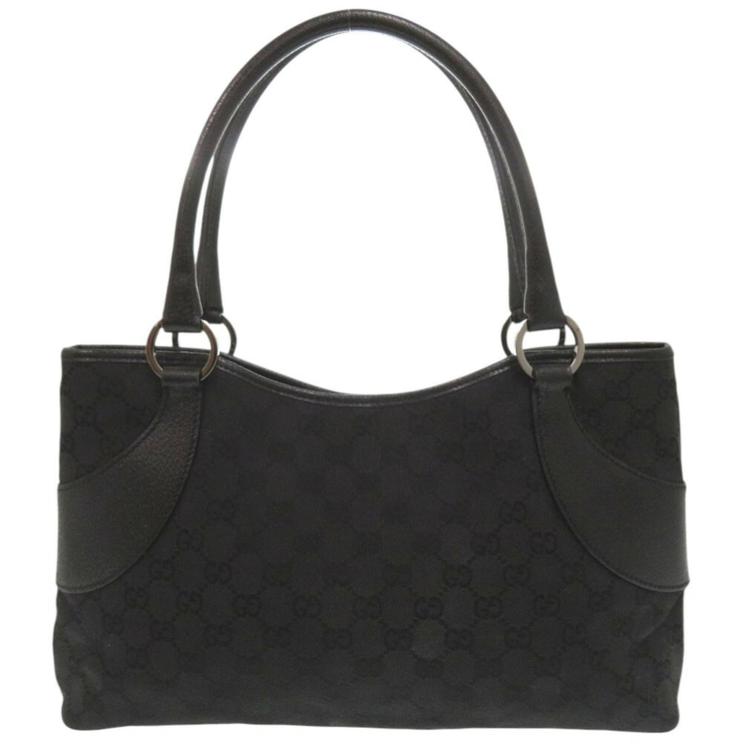Gucci Black Gg Canvas Handbag Tote Bag ( )