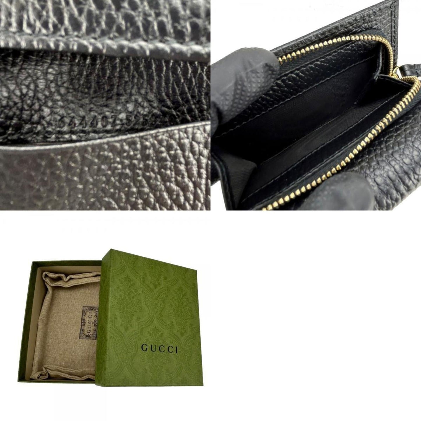 Gucci Black Leather Wallet (Tri-Fold) ( )