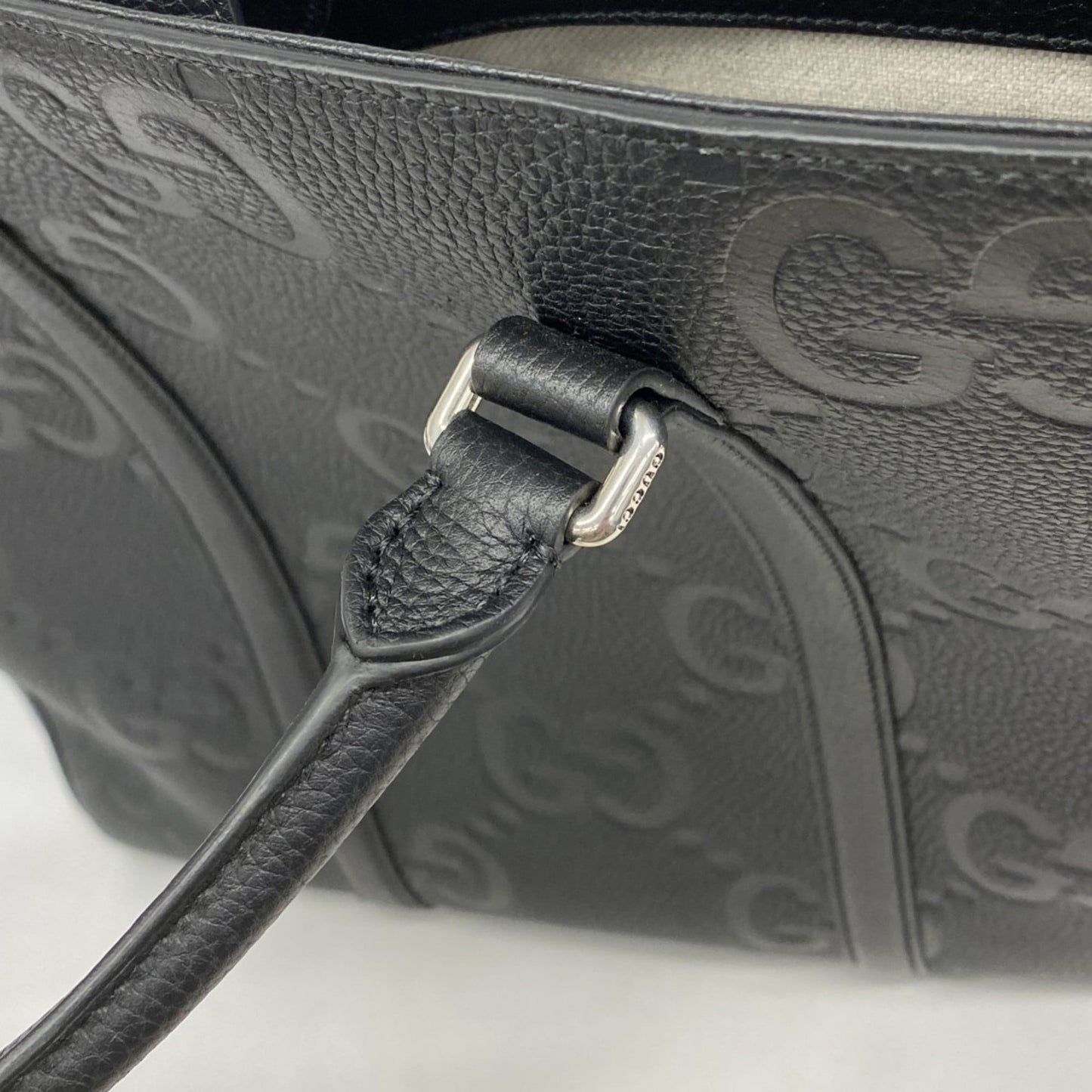 Gucci Black Leather Tote Bag ( )