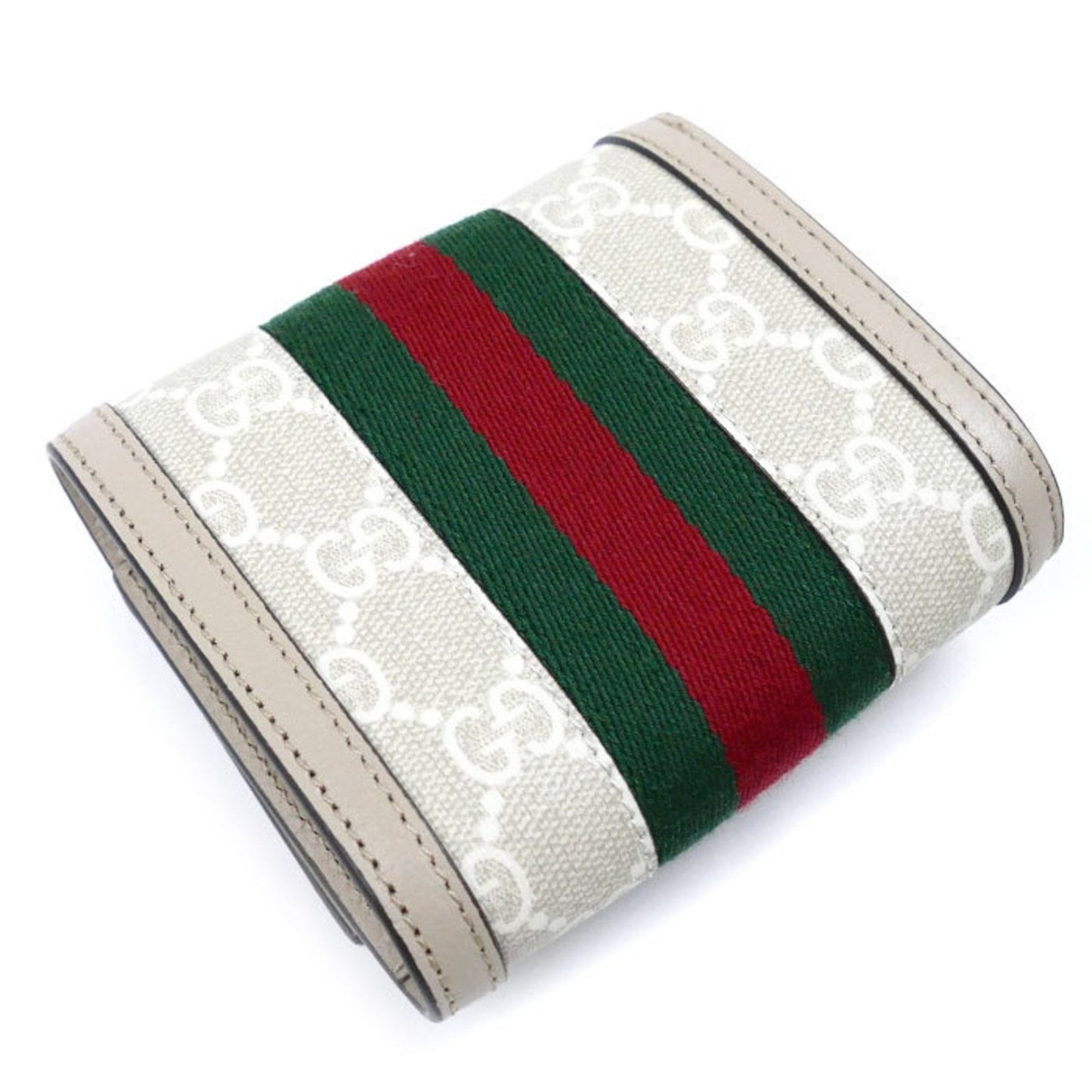 Gucci Beige White Gg Supreme Canvas Leather Wallet (Bi-Fold) ( )