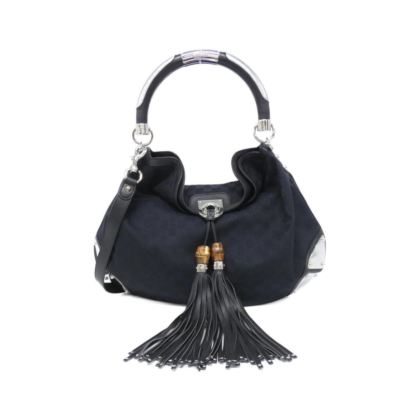 Gucci Black Gg Canvas Shoulder Bag ( )