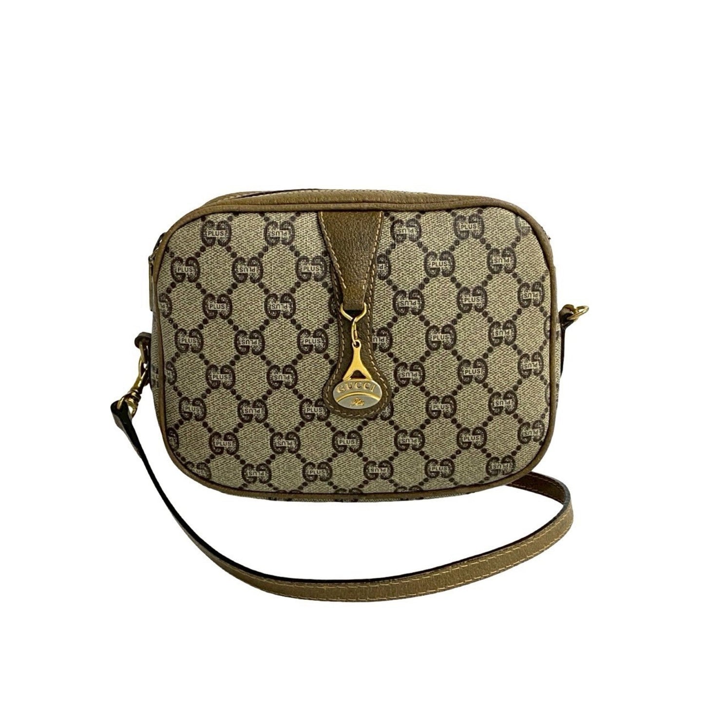 Gucci Brown Leather Pvc Pochette Shoulder Bag ( )