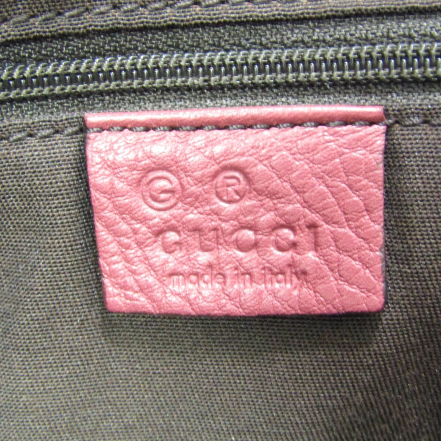 Gucci Bamboo Pink Red Leather Bamboo Handbag Shoulder Bag ( )