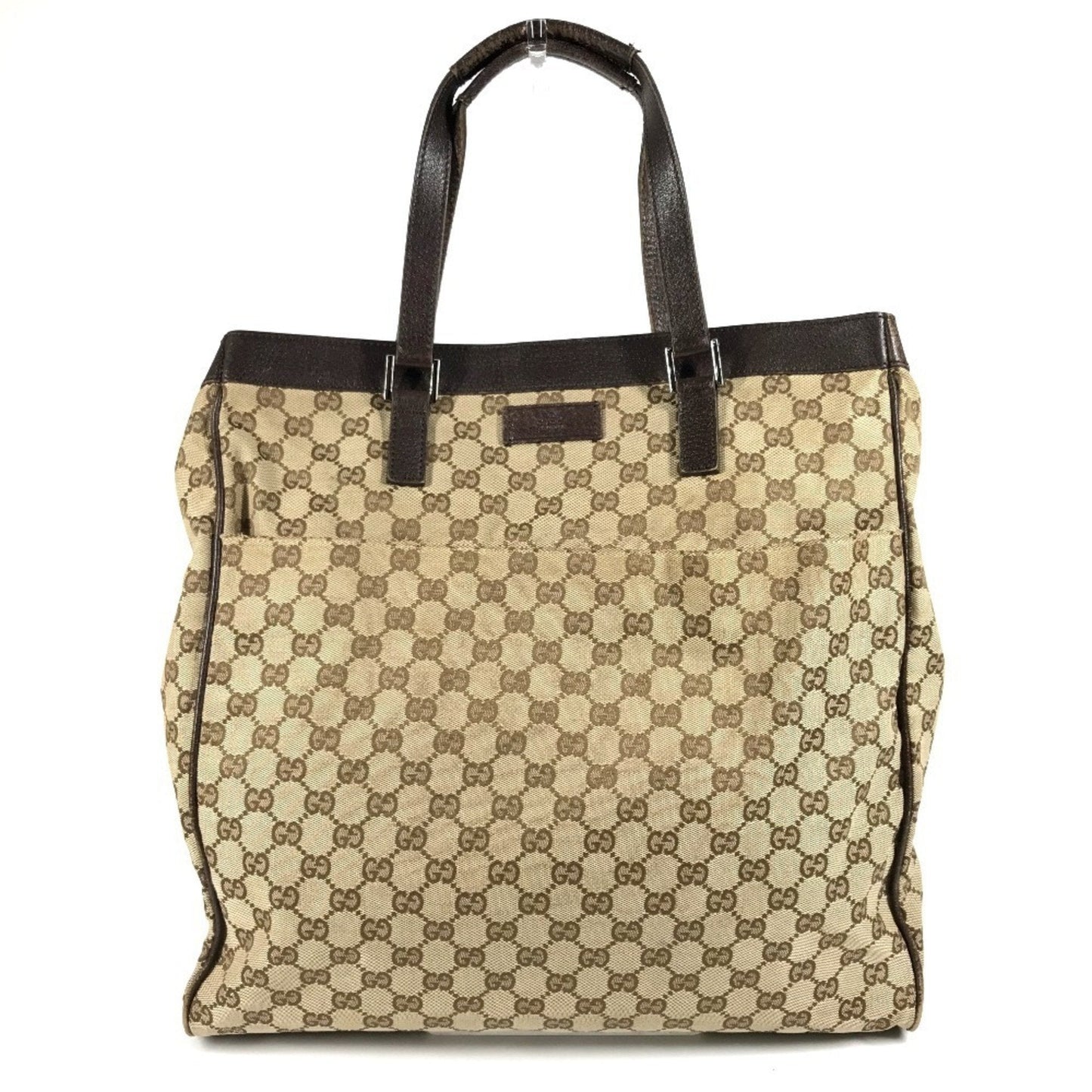 Gucci Beige Dark Brown Gg Canvas Shoulder Bag Tote Bag ( )