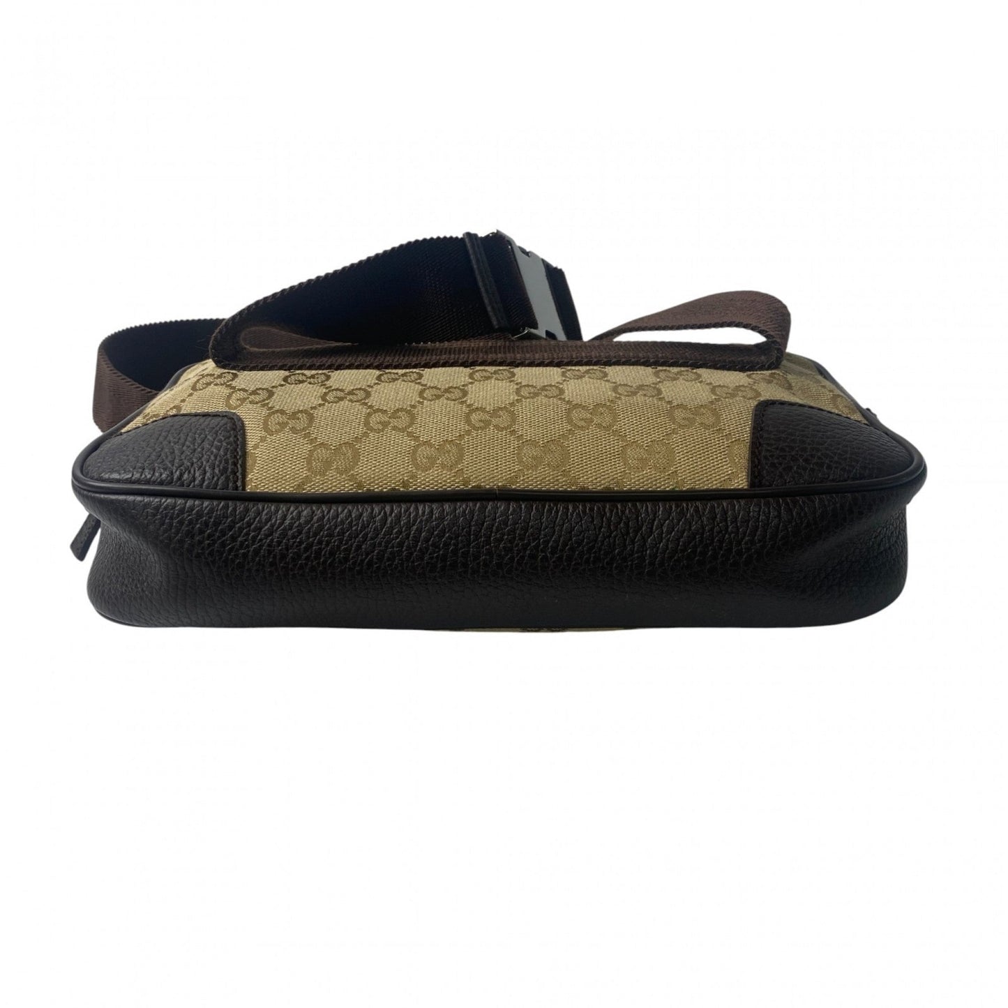 Gucci Brown Canvas Leather Pouch Sling Bag ( )