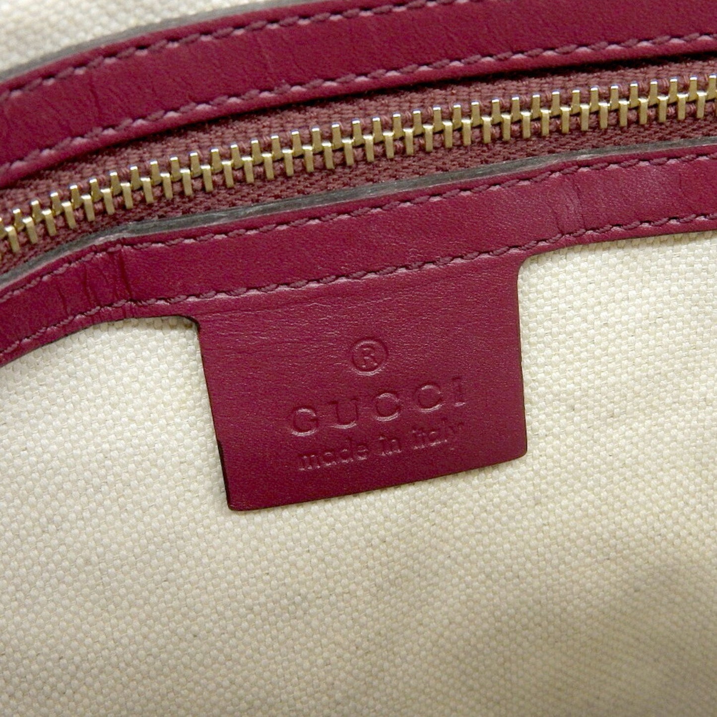 Gucci Beige Red Color Gg Canvas Leather Shoulder Bag ( )