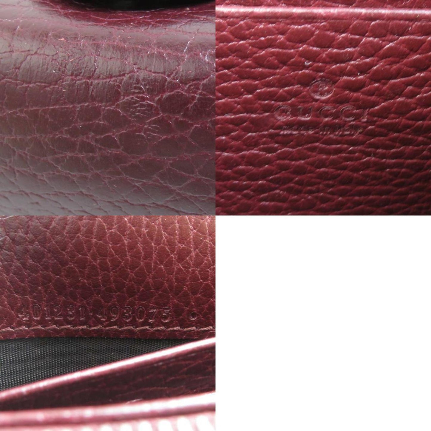 Gucci Bordeaux Leather Chain/Shoulder Wallet ( )