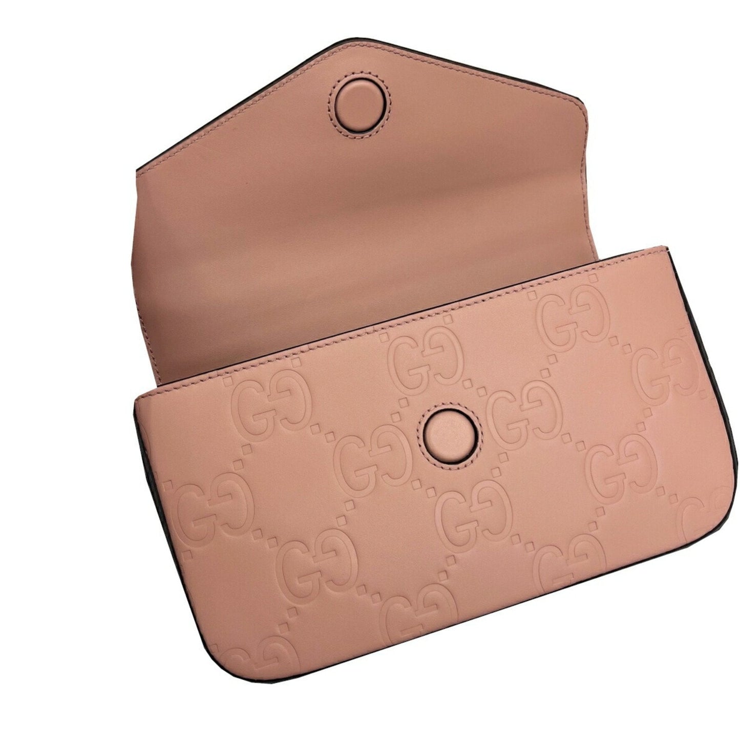 Gucci Pink Gg Leather Shoulder Bag ( )