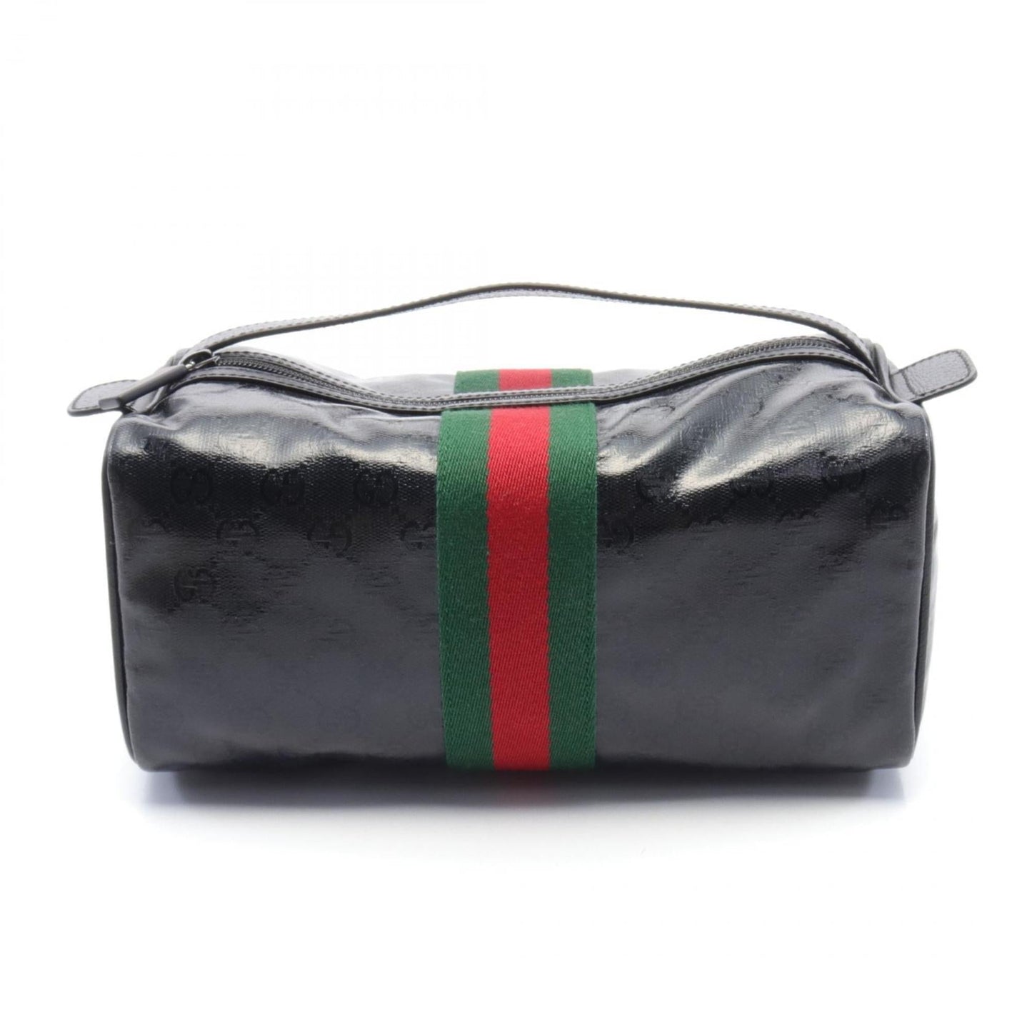 Gucci Black Pvc Coated Canvas Leather Handbag