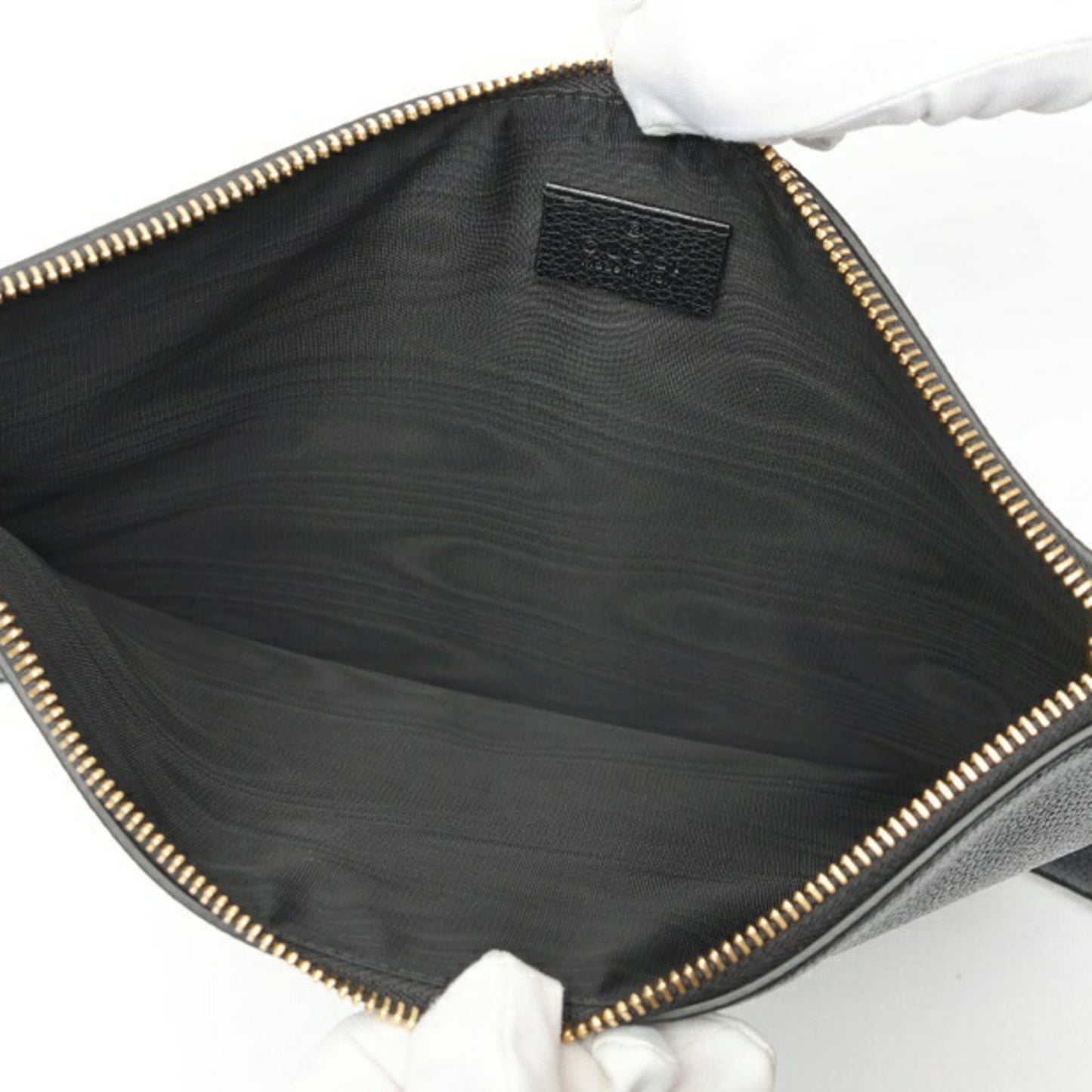 Gucci Black Leather Clutch Bag Pouch ( )