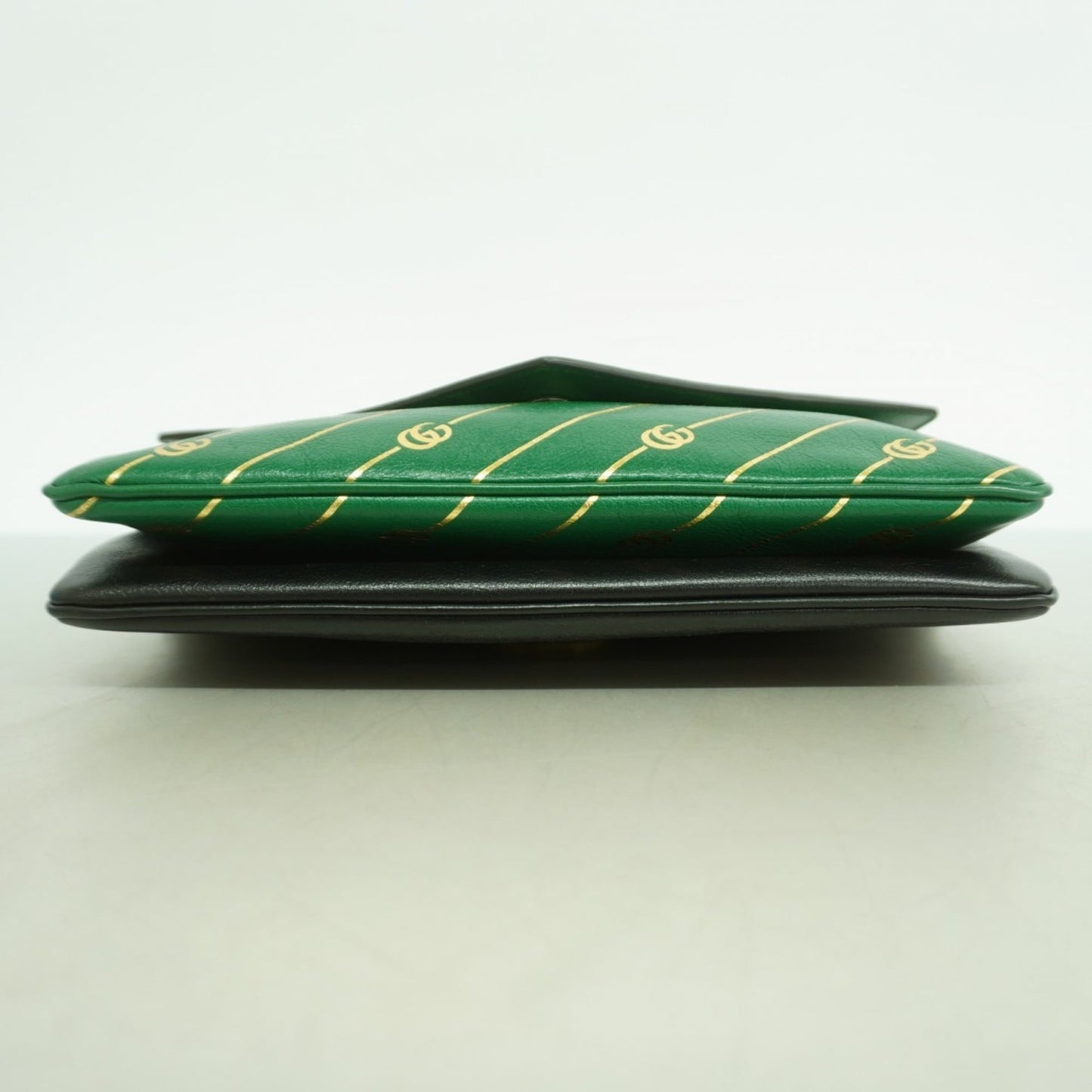 Gucci Black Green Leather Handbag ( )