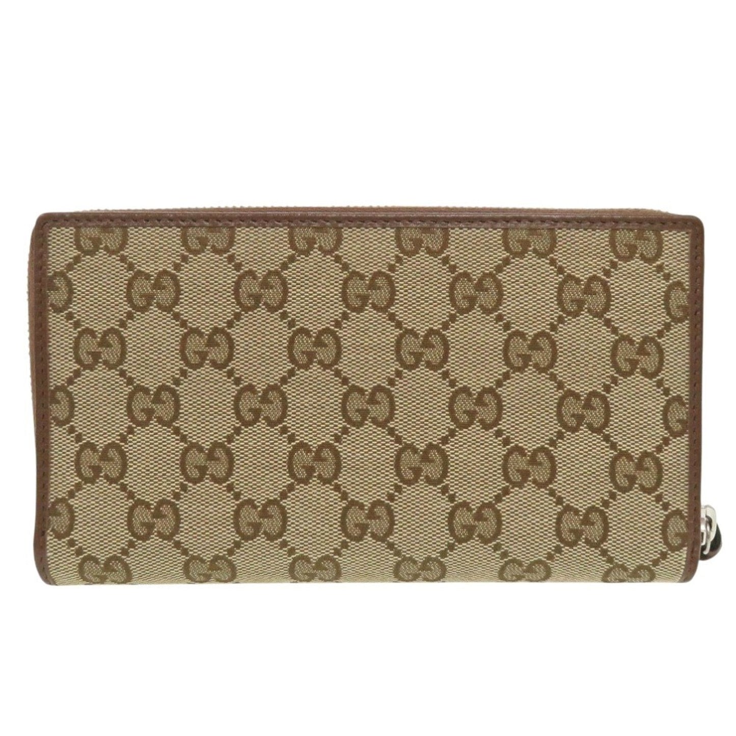 Gucci Beige Brown Gg Canvas Long Wallet (Bi-Fold) ( )