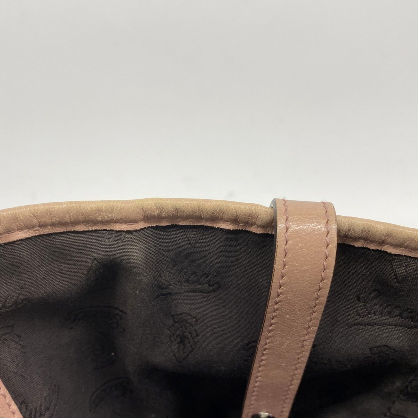 Gucci Beige Pink Canvas Tote Bag ( )