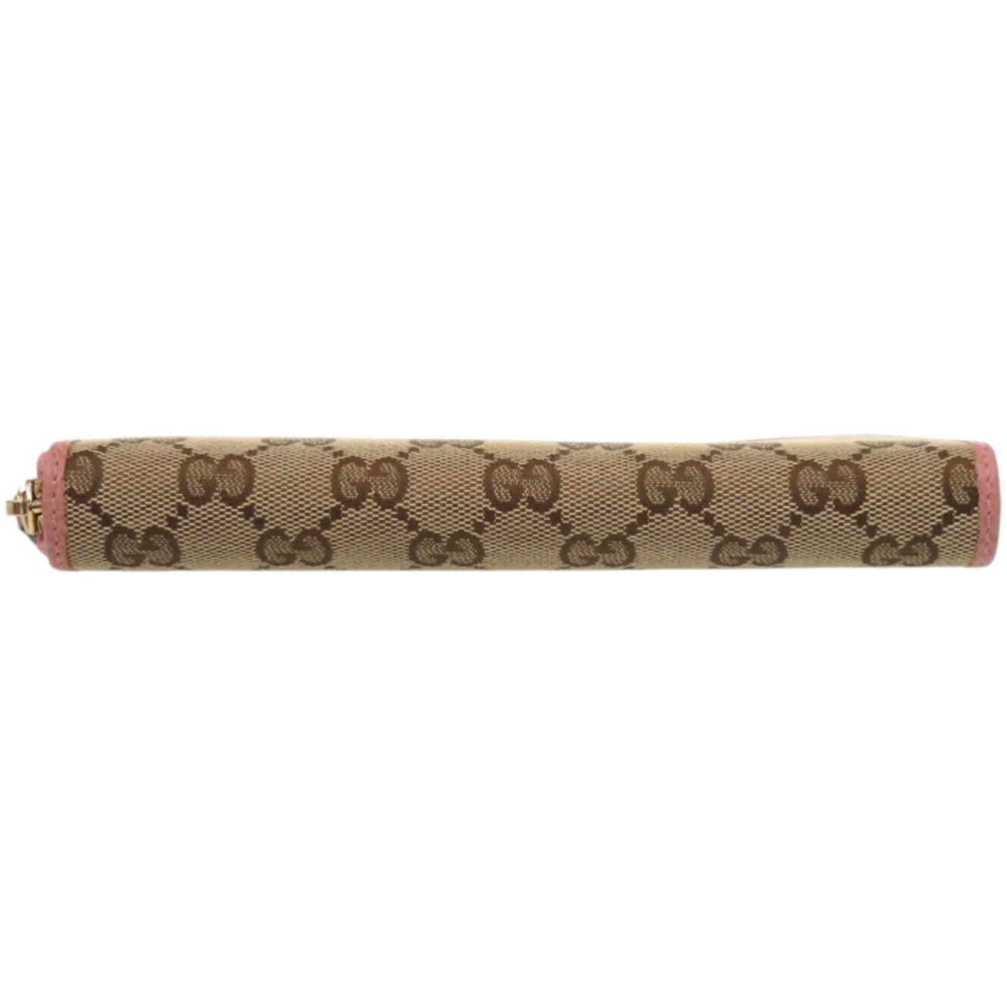 Gucci Beige Dusty Pink Gg Supreme Canvas Long Wallet (Bi-Fold) ( )