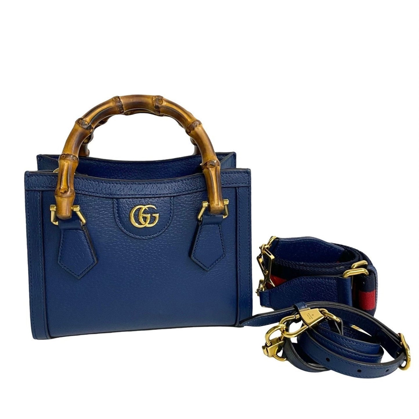 Gucci Navy Leather Handbag Shoulder Bag ( )