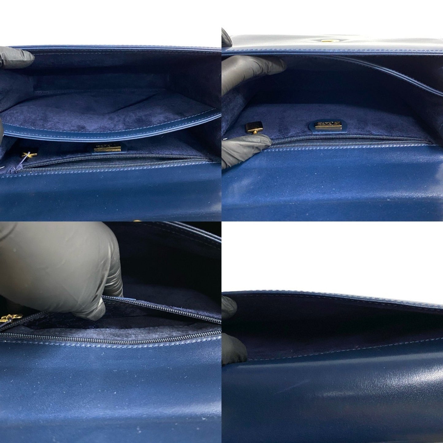 Gucci Navy Leather Handbag ( )