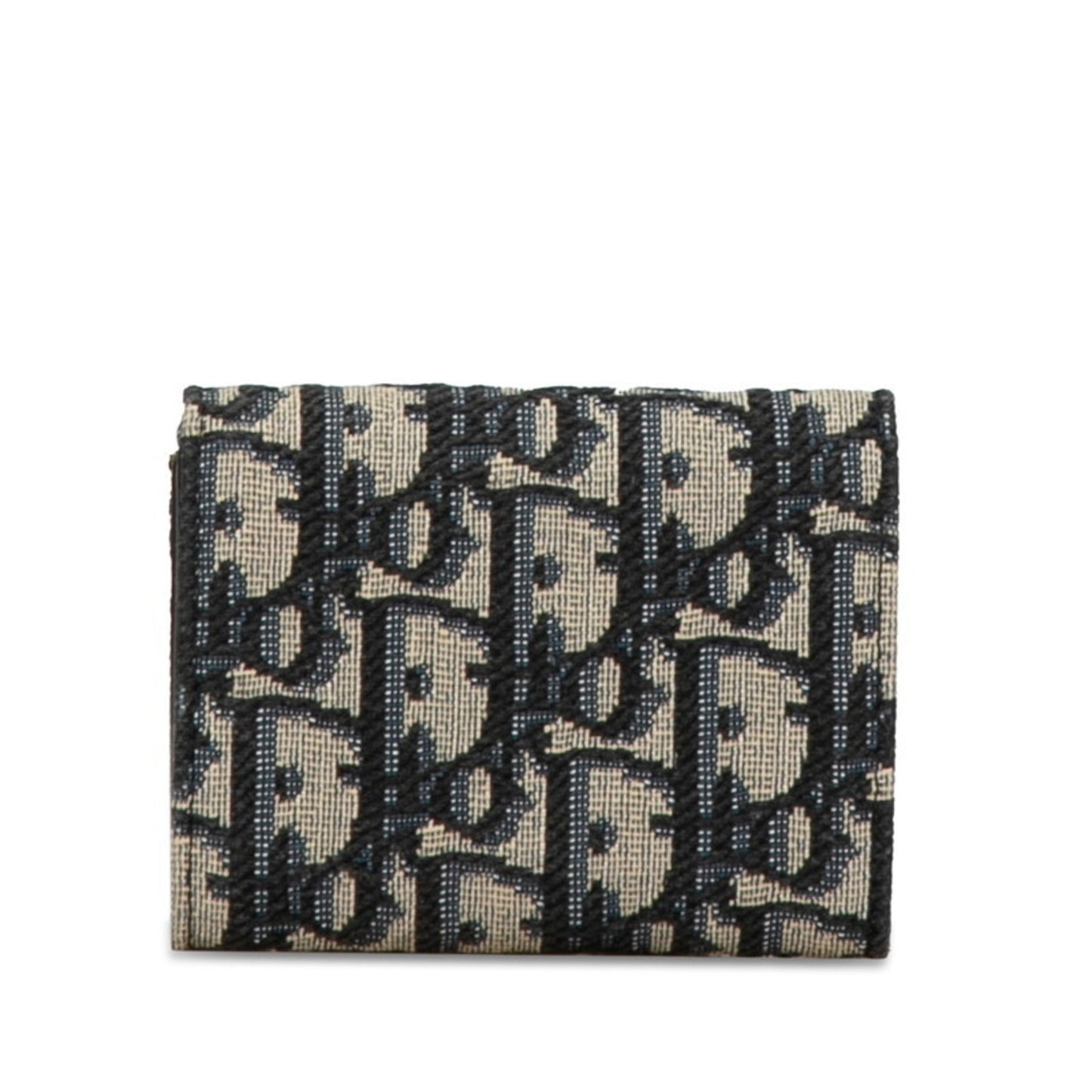 Christian Dior Beige Navy Canvas Leather Wallet (Tri-Fold) ()