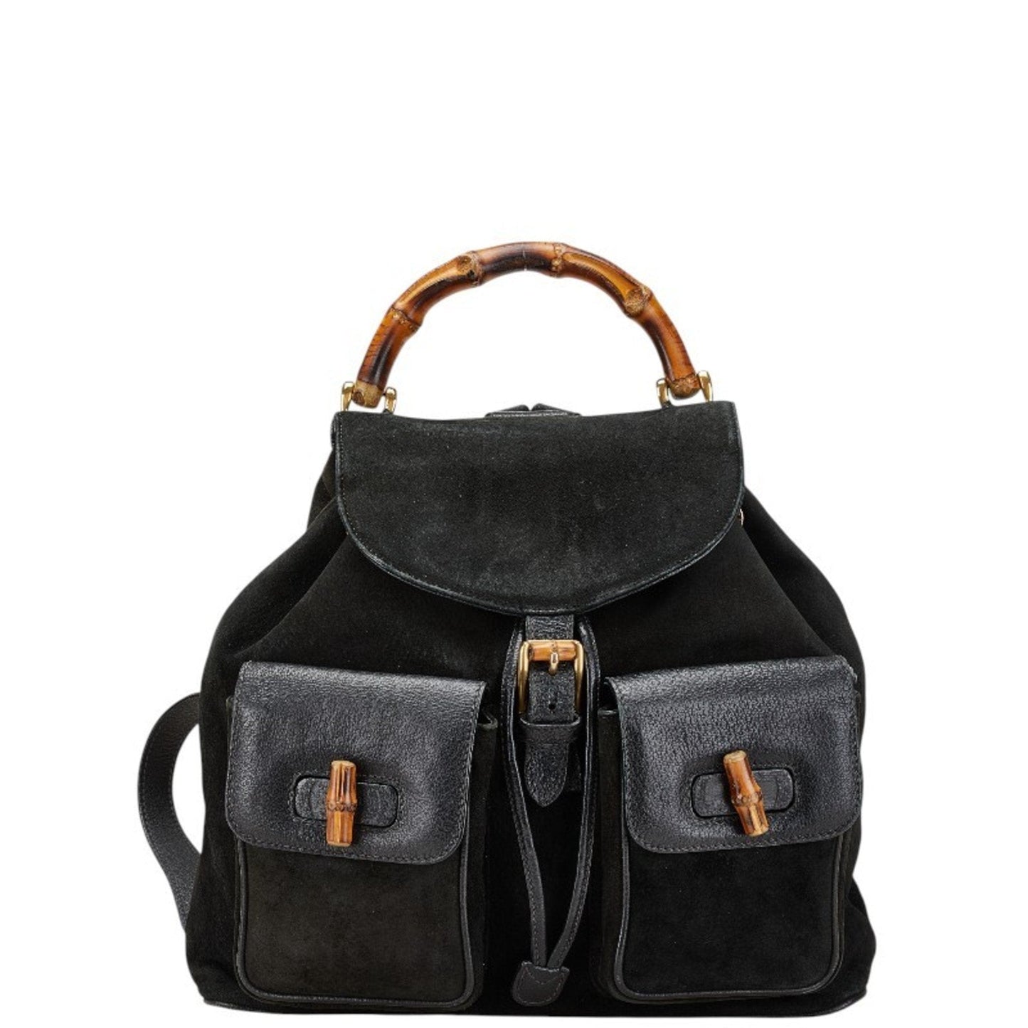 Gucci Black Suede Leather Backpack ( )