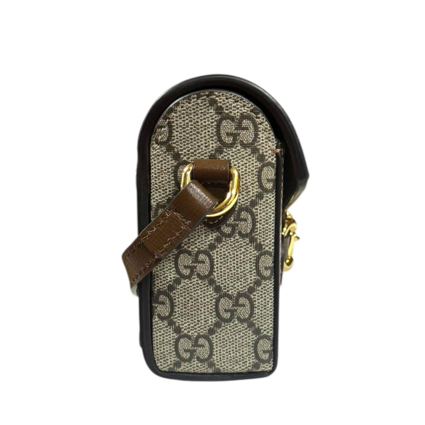 Gucci Horsebit Beige Brown Gg Supreme Shoulder Bag ( )
