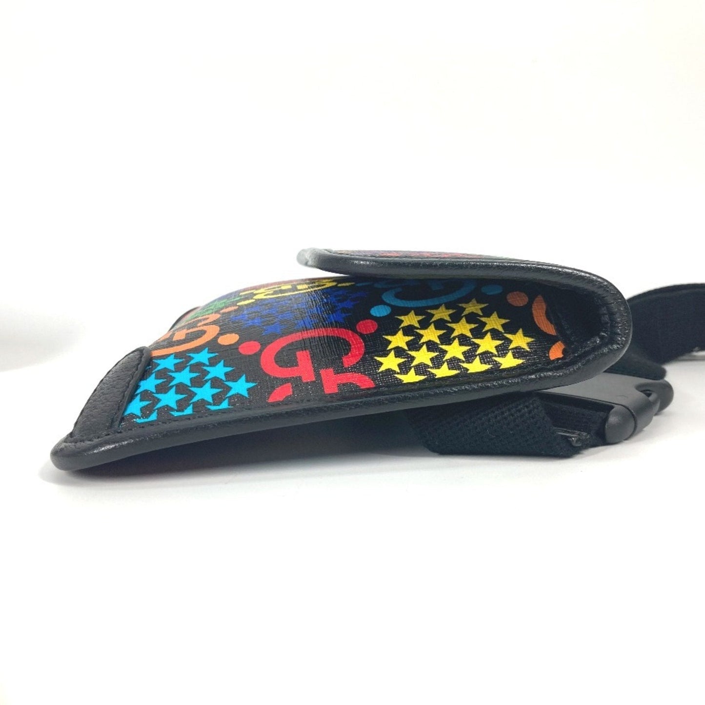 Gucci Black Multi-Color Leather Pvc Shoulder Bag Sling Bag ( )