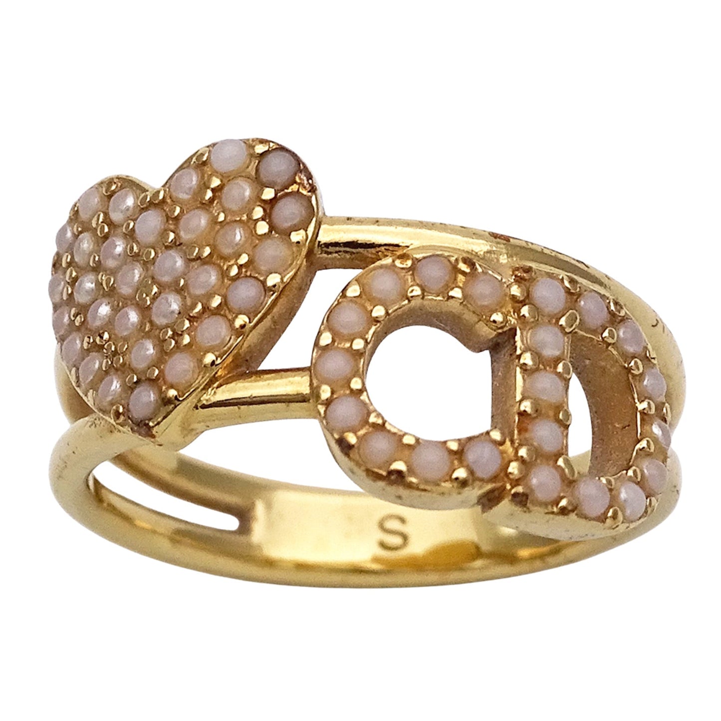 Christian Dior Gold Gold Plating Band Ring ()