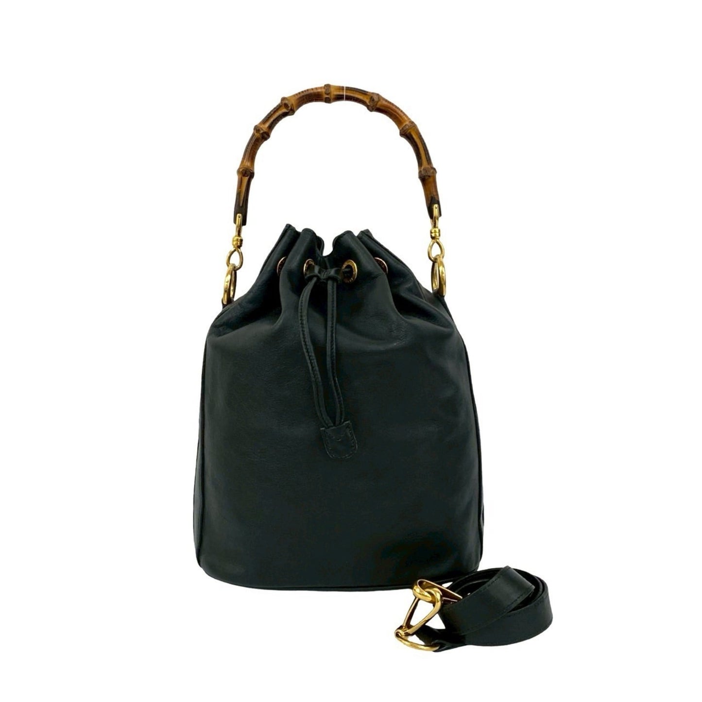Gucci Black Leather Handbag Shoulder Bag ( )
