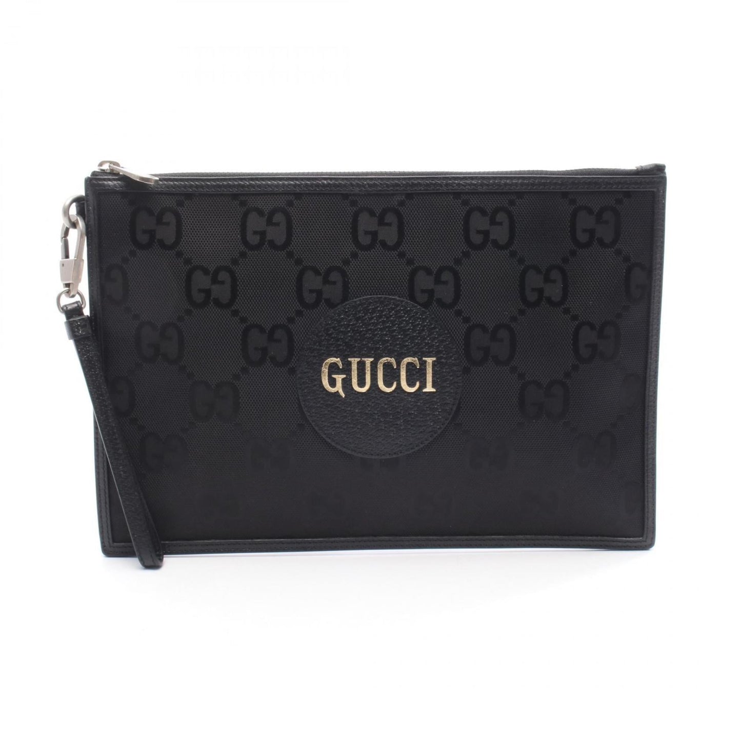 Gucci Black Nylon Canvas Leather Clutch Bag ( )