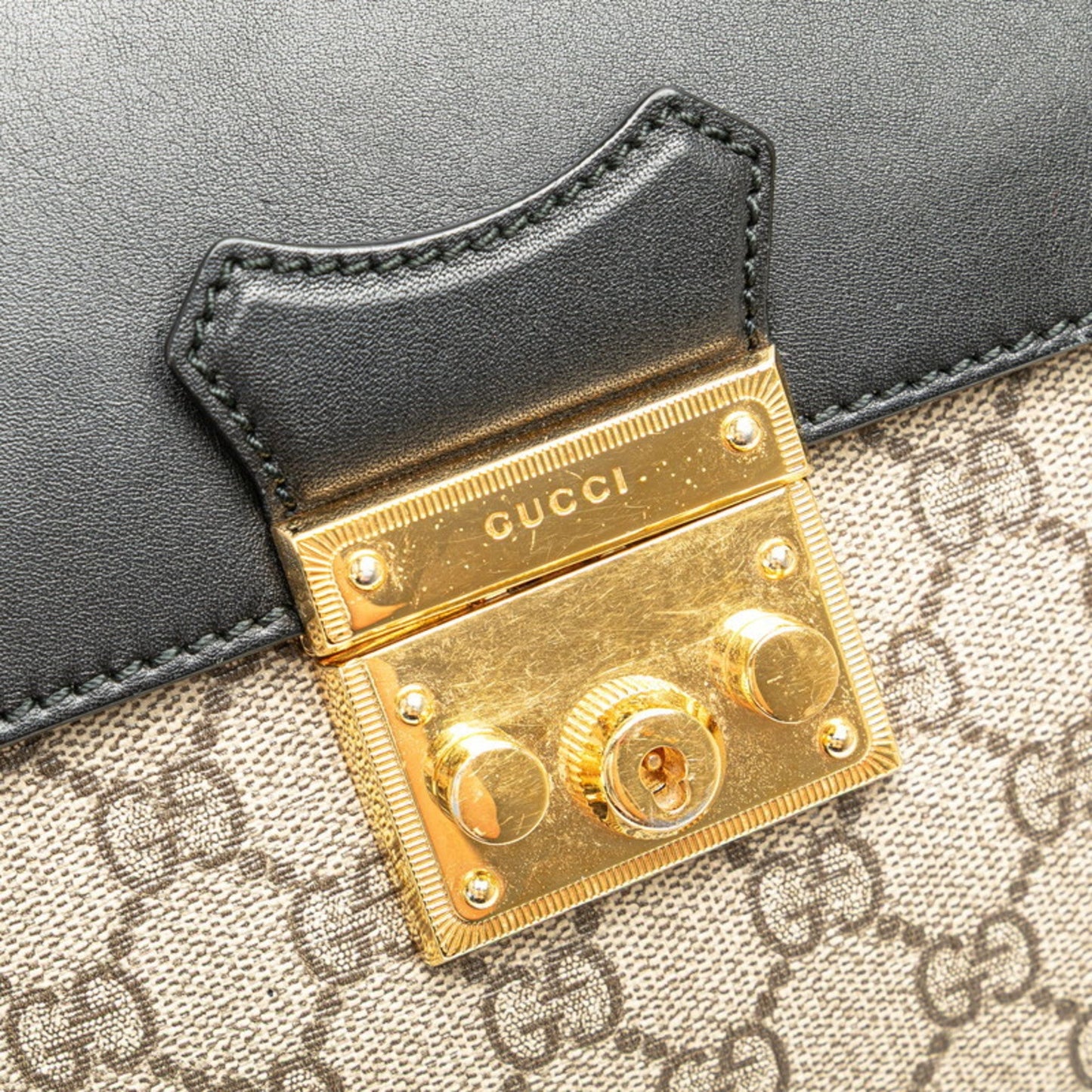 Gucci Beige Black Brown Pvc Leather Backpack ( )