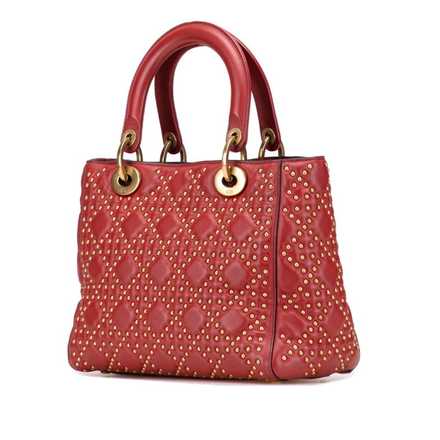 Christian Dior Lady Dior Red Color Leather Handbag Shoulder Bag ()