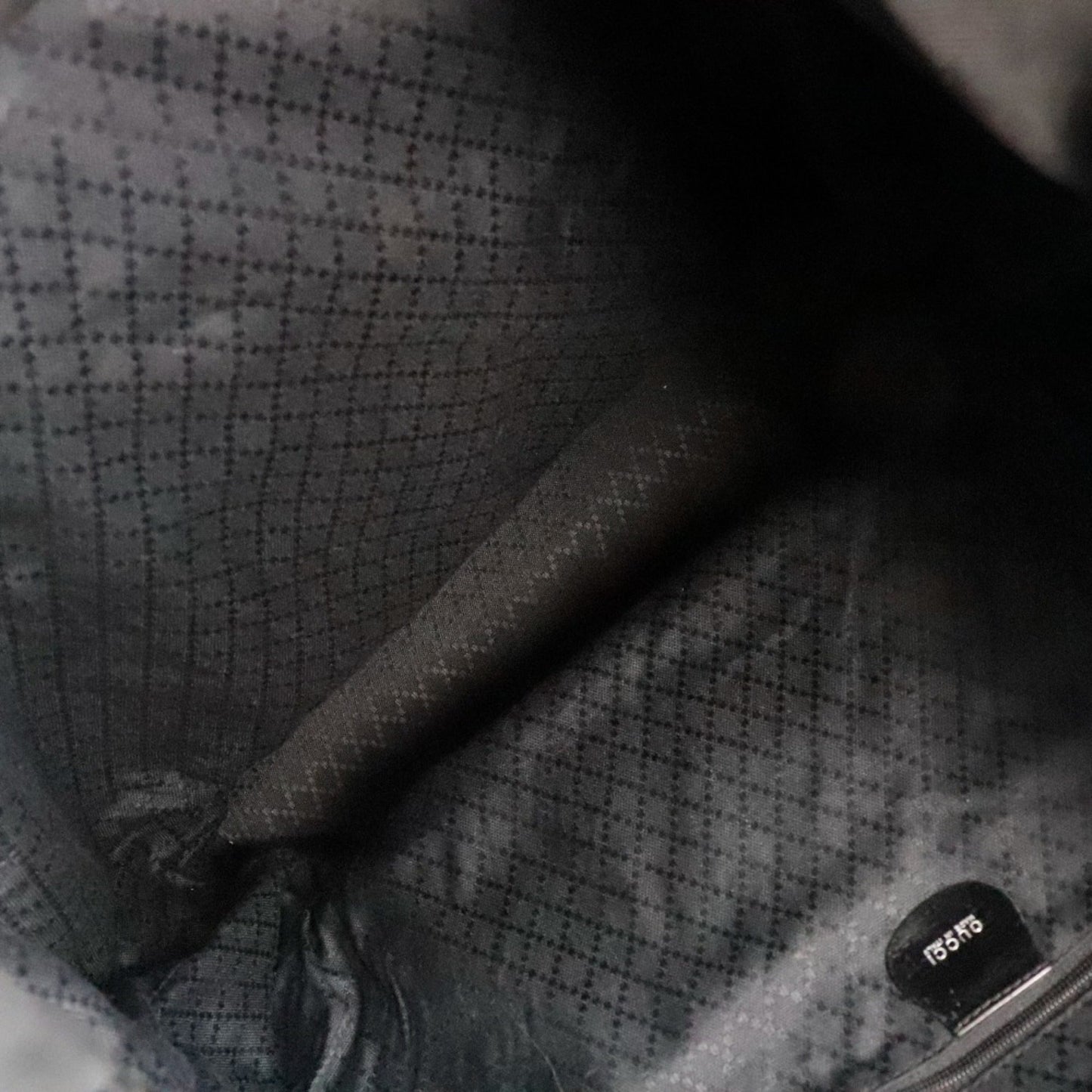 Gucci Black Brown Nylon Canvas Tote Bag ( )