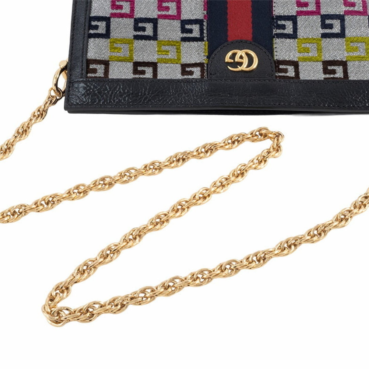 Gucci Multi-Color Canvas Leather Shoulder Bag ( )