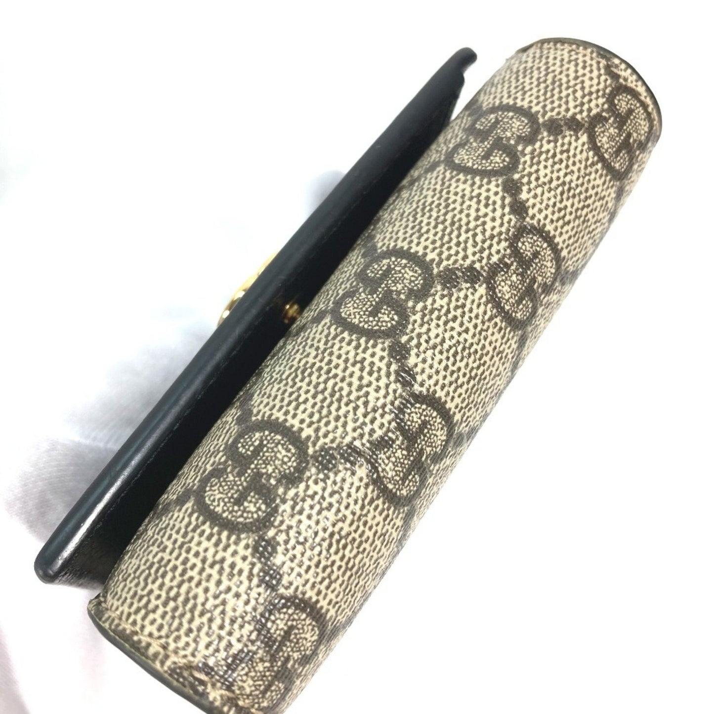 Gucci Beige Black Leather Pvc Wallet (Bi-Fold) ( )