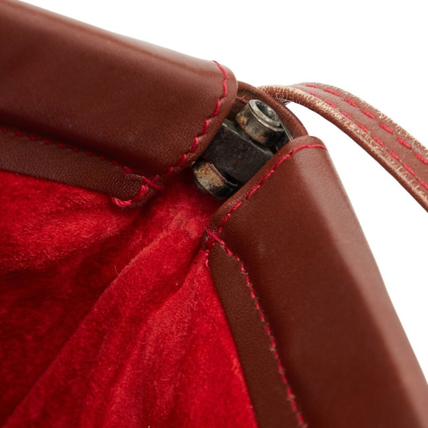 Gucci Red Brown Leather Shoulder Bag ( )