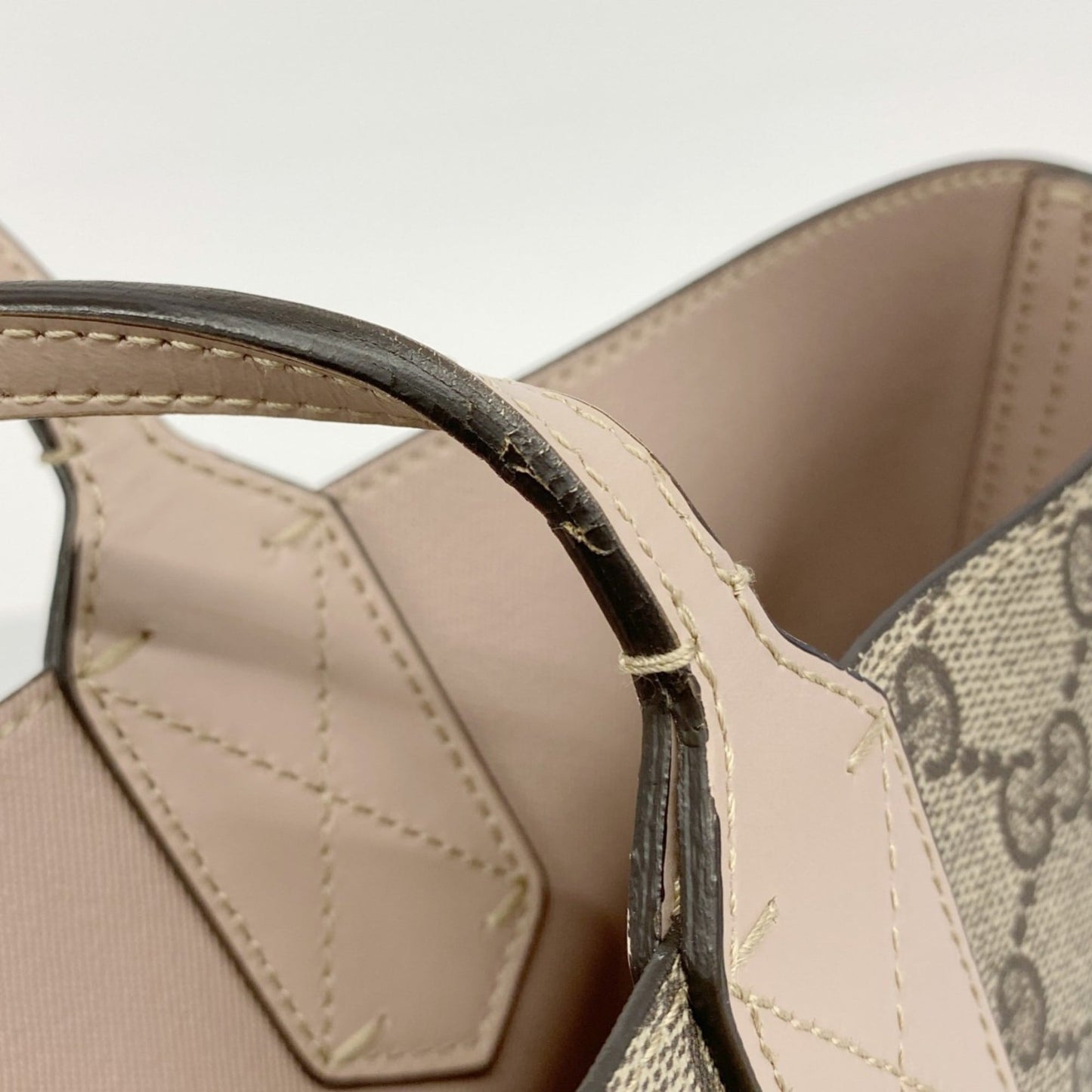 Gucci Beige Pink Pvc Tote Bag ( )