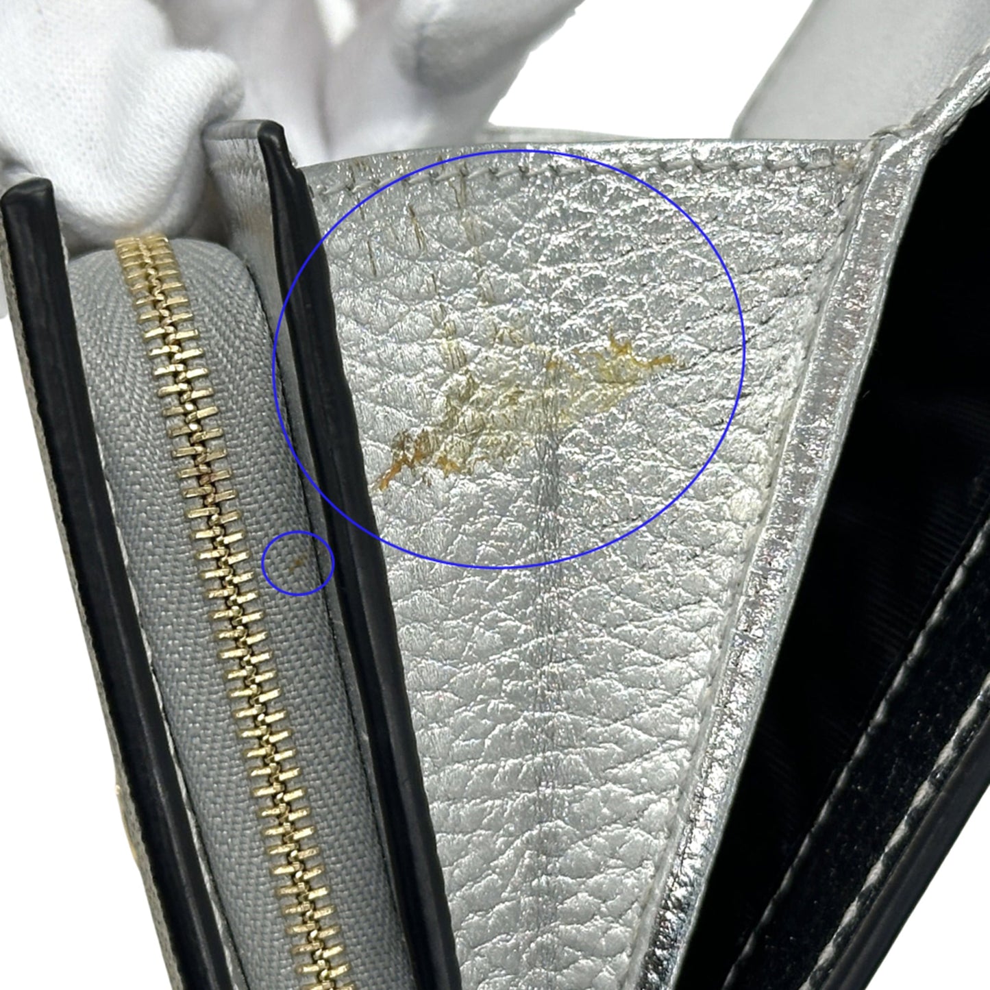 Gucci Silver Beige Pvc Wallet (Tri-Fold) ( )
