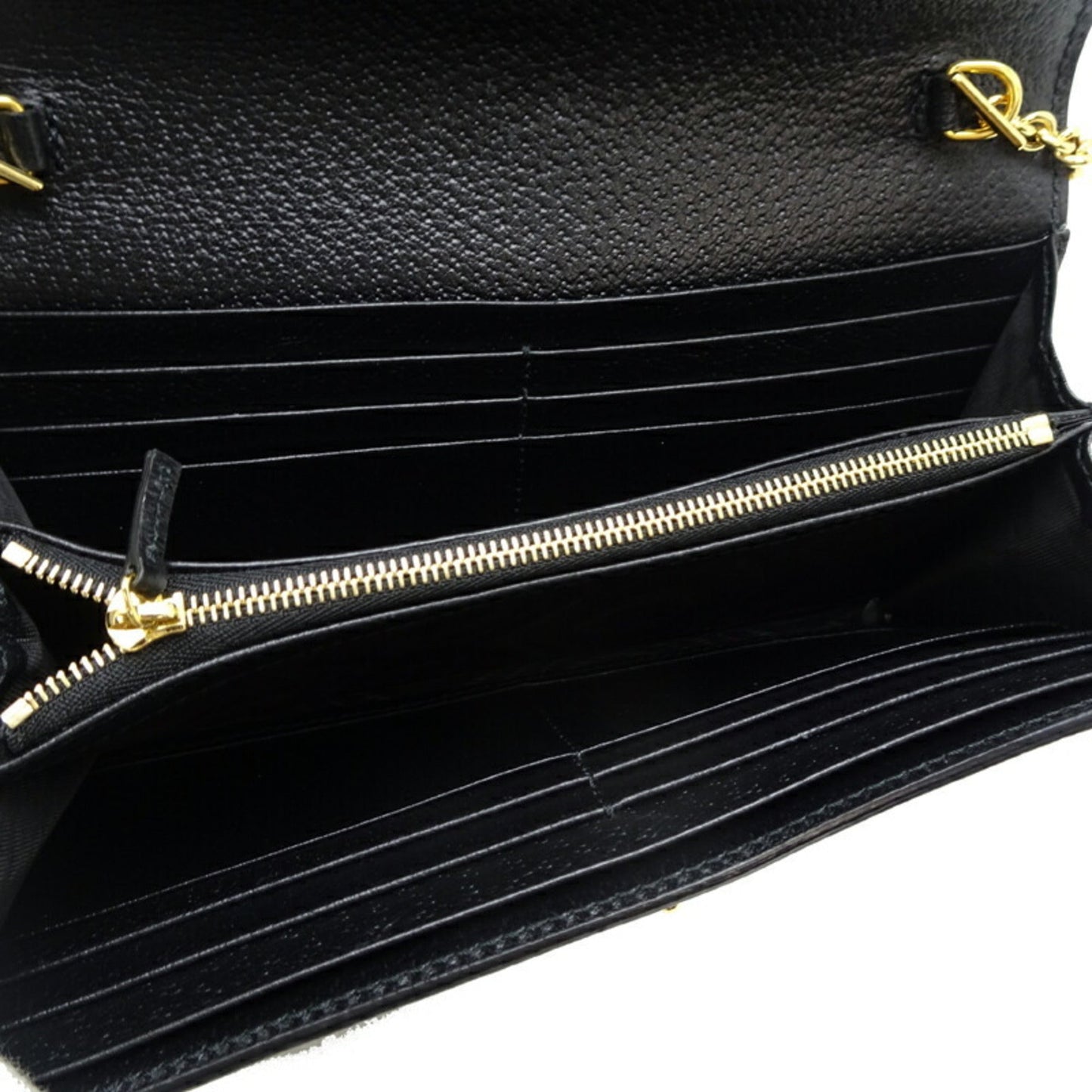 Gucci Black Gg Canvas Chain/Shoulder Wallet ( )