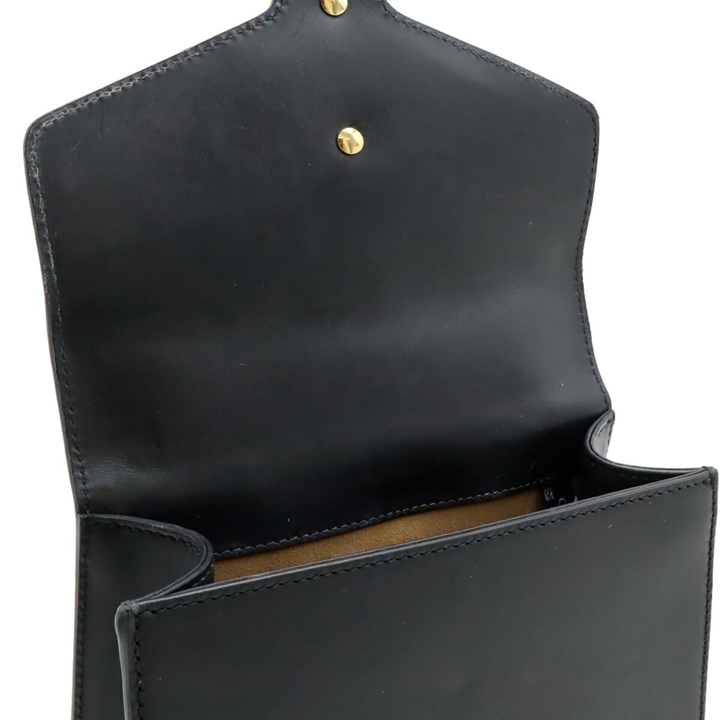 Gucci Black Green Red Color Leather Pochette Shoulder Bag ( )