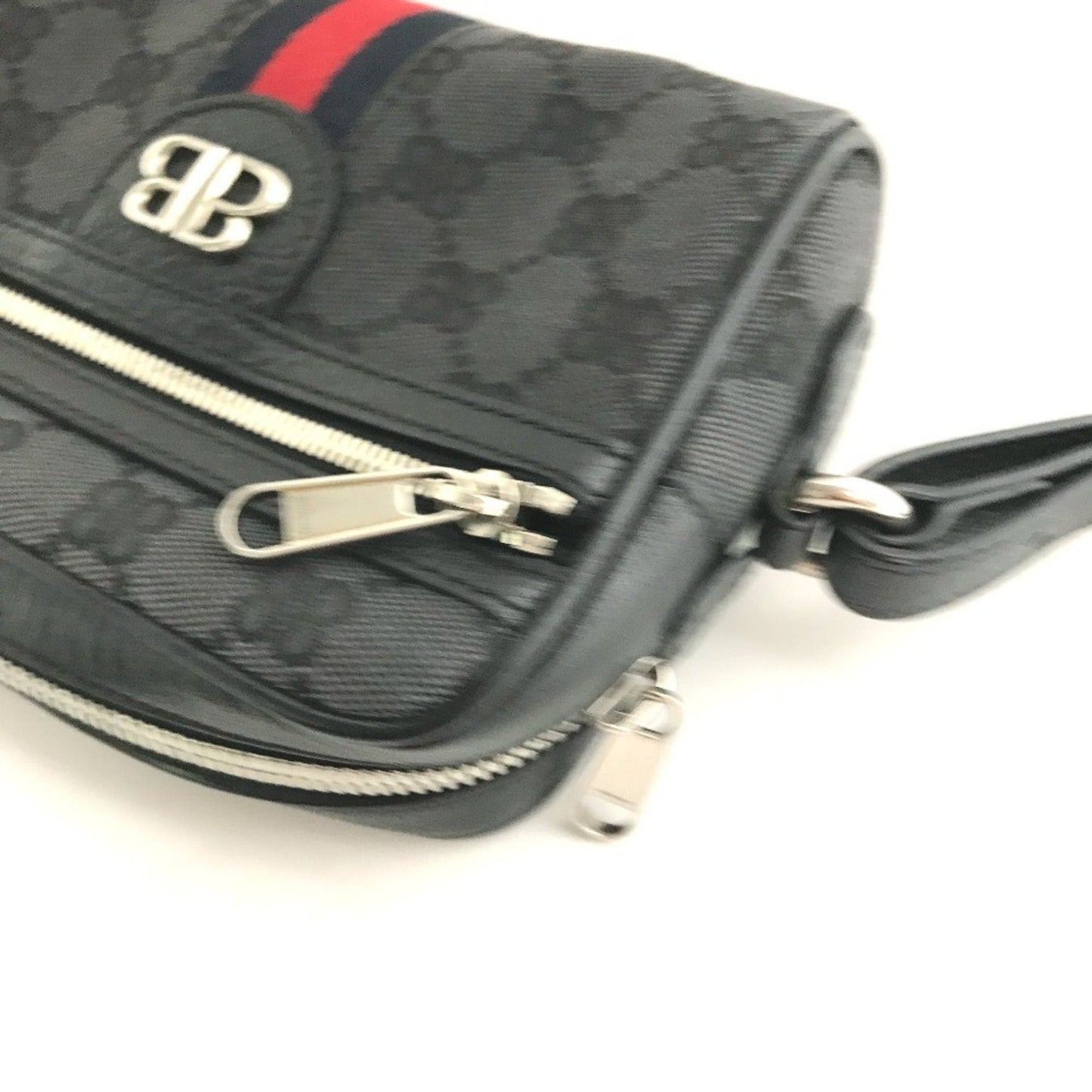 Gucci Black Canvas Leather Pochette Shoulder Bag ( )