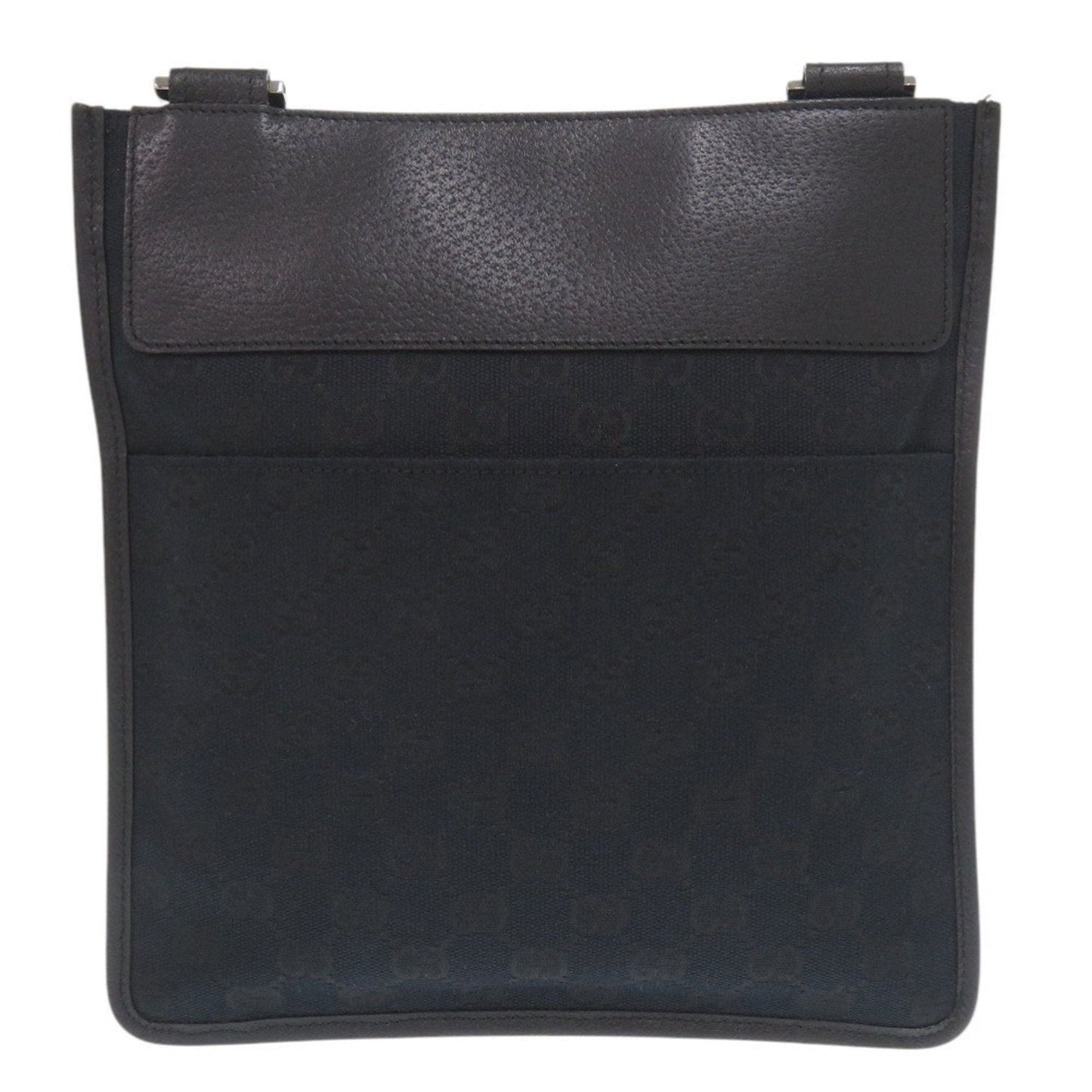 Gucci Black Gg Canvas Leather Shoulder Bag ( )