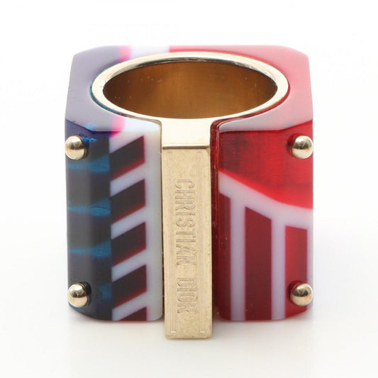 Christian Dior Gold Multi-Color Gold Plating Band Ring ()