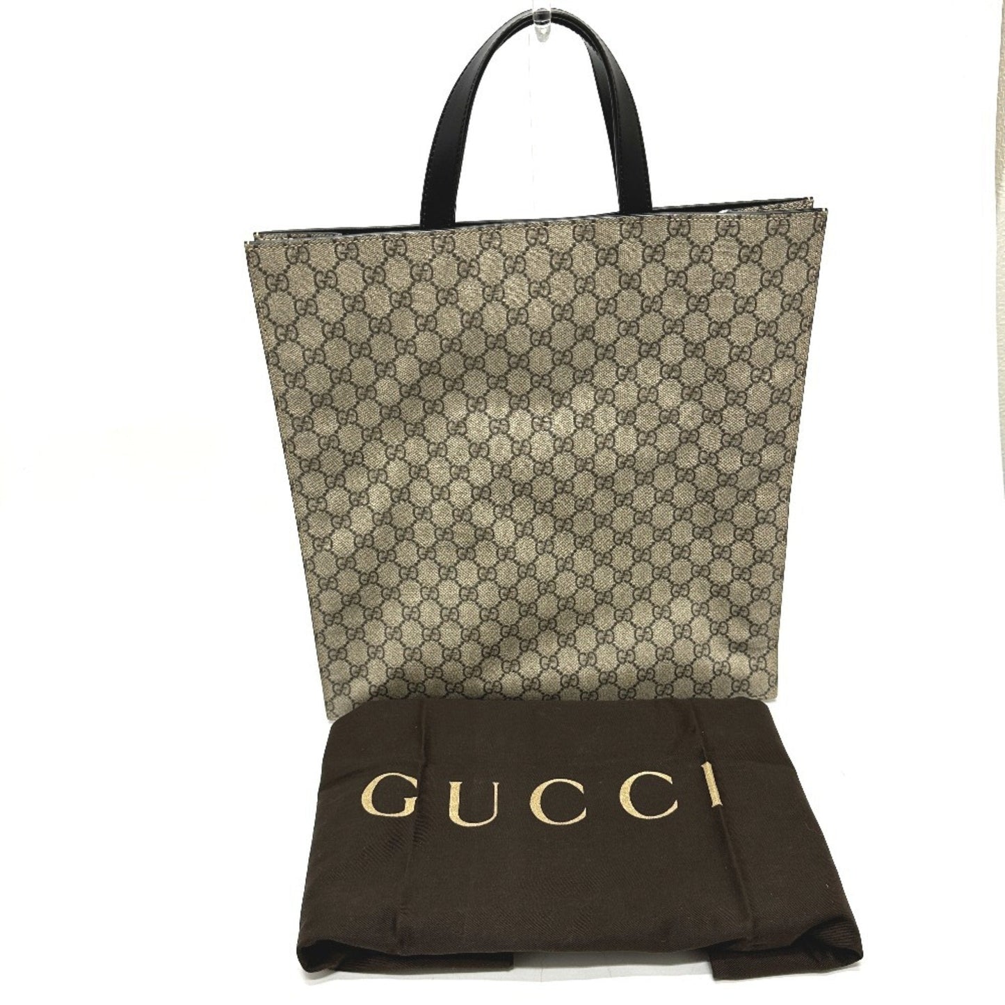 Gucci Beige Black Gg Supreme Handbag Tote Bag ( )