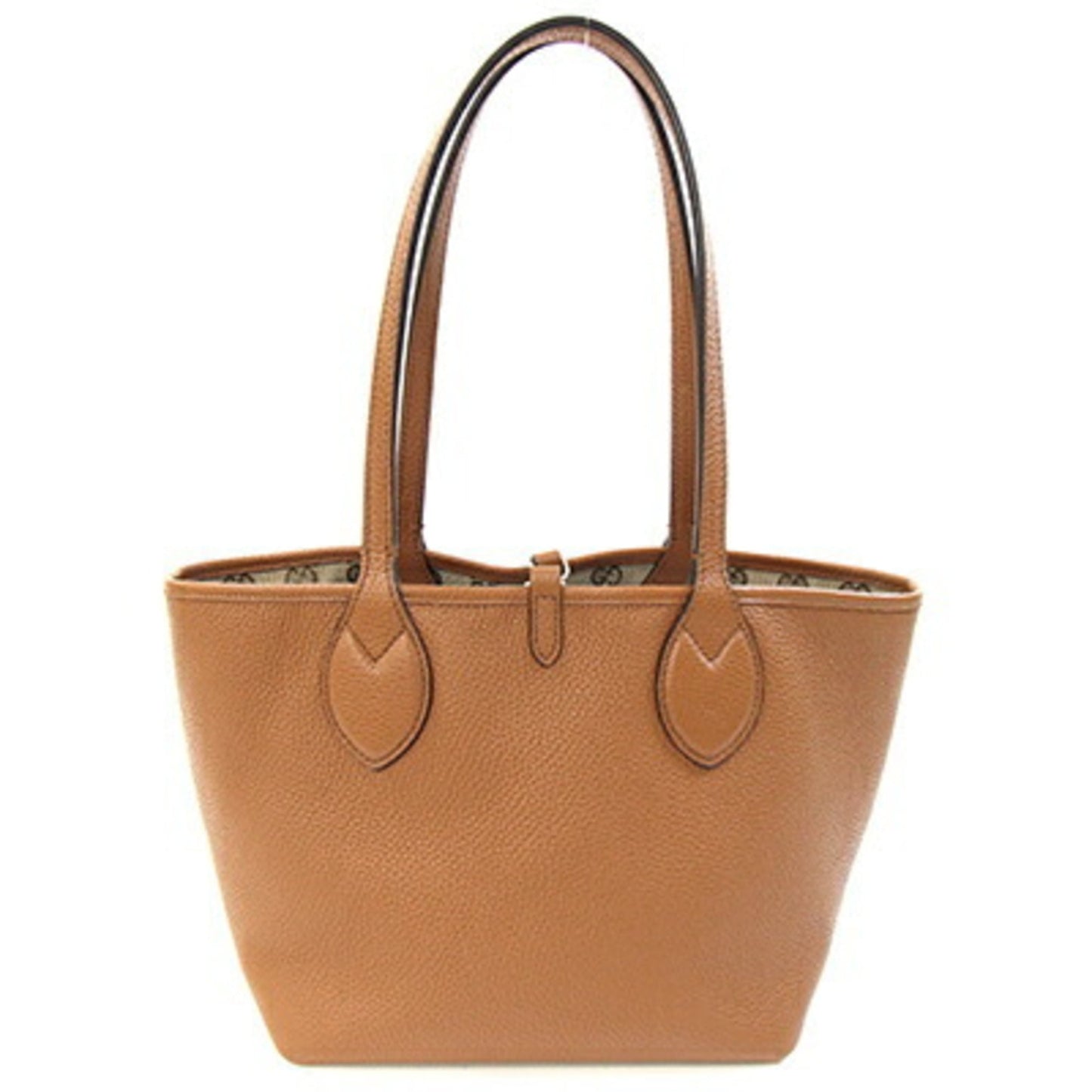 Gucci Brown Gg Canvas Leather Tote Bag ( )