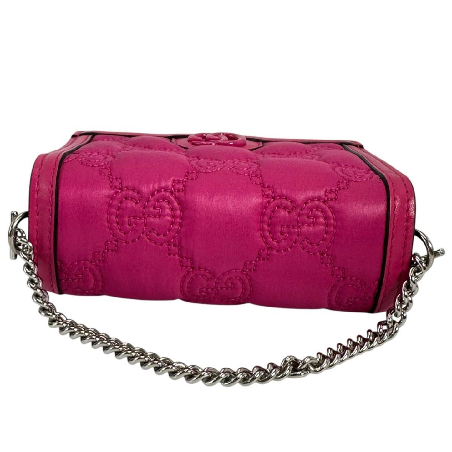 Gucci Pink Nylon Leather Handbag ( )