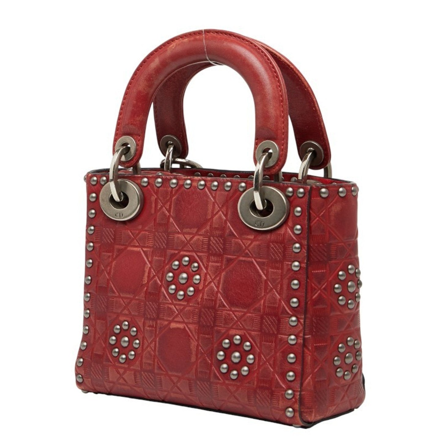 Christian Dior Lady Dior Red Color Leather Handbag Shoulder Bag ()