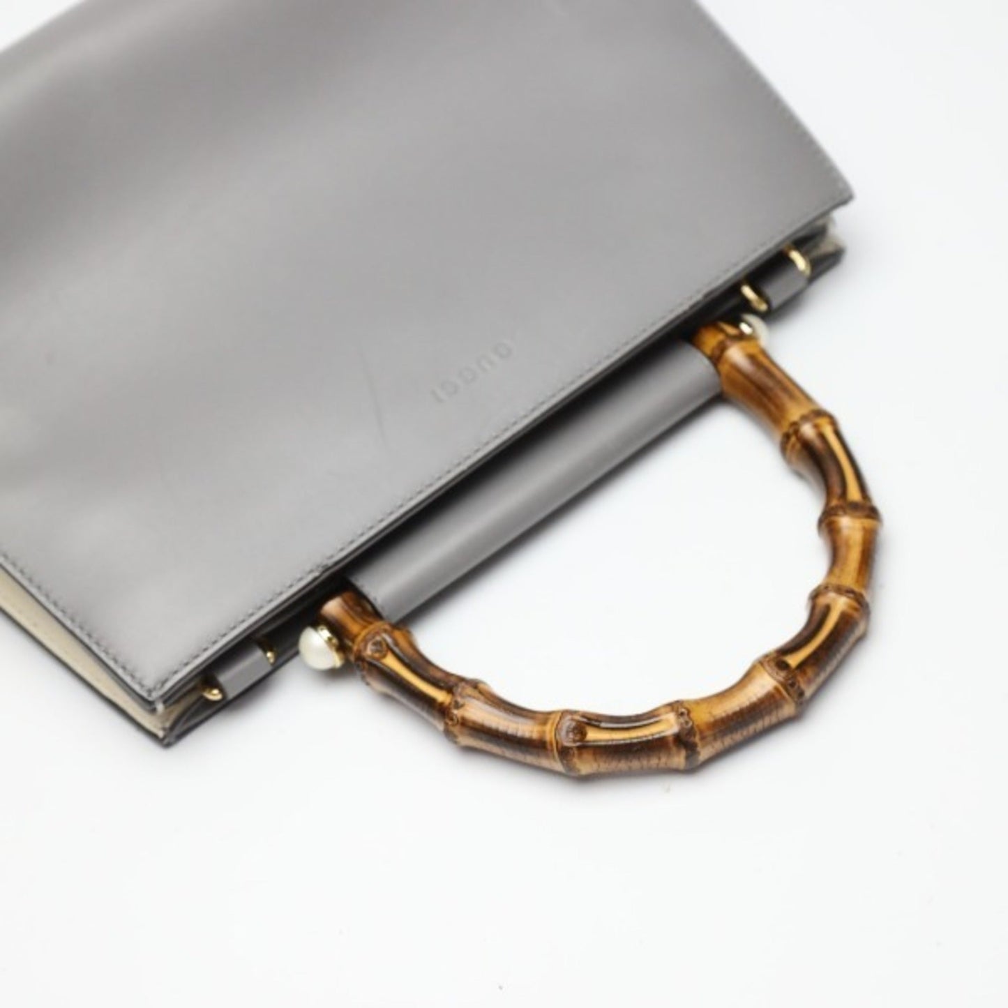 Gucci Gray Bamboo Handbag ( )