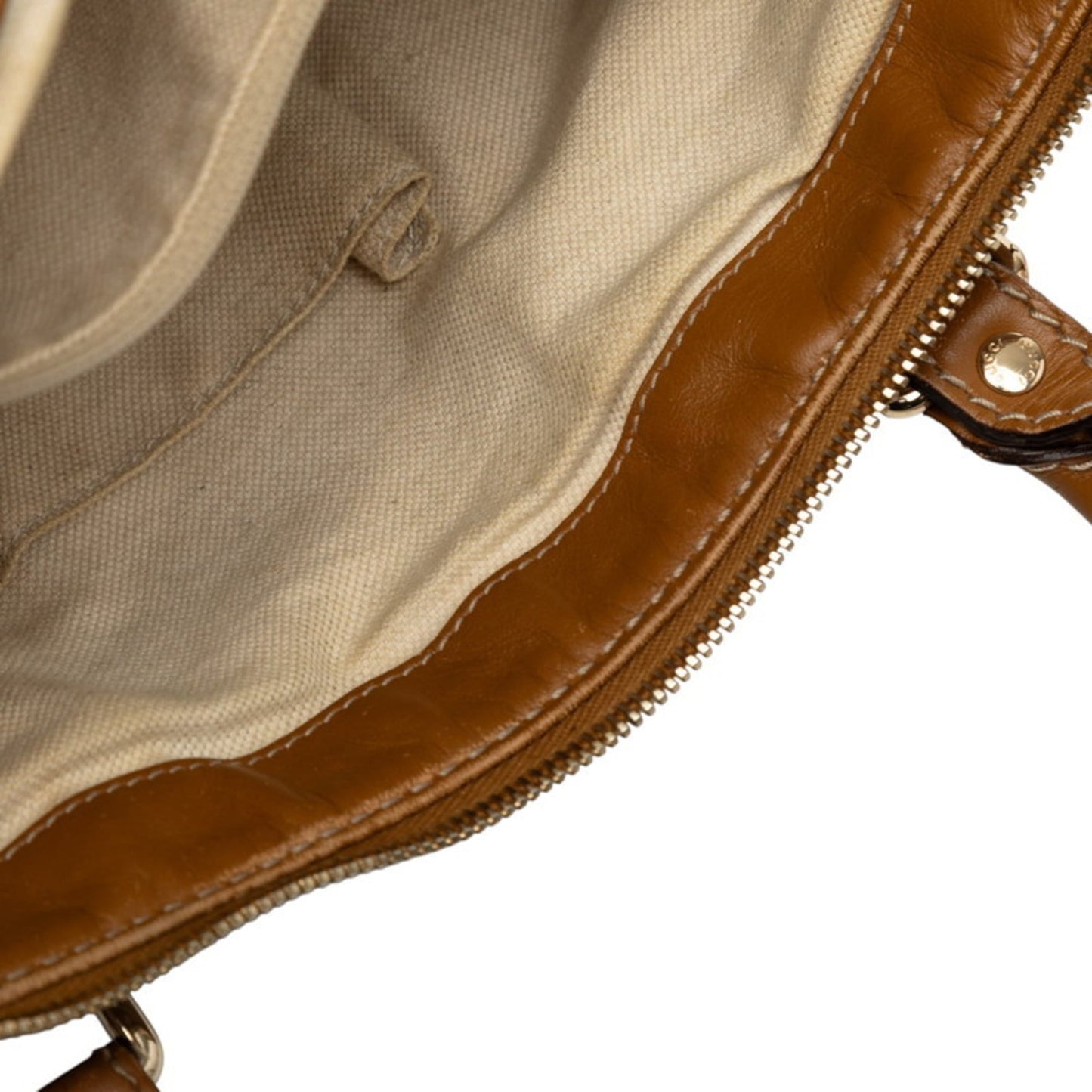 Gucci Beige Canvas Leather Handbag Shoulder Bag ( )