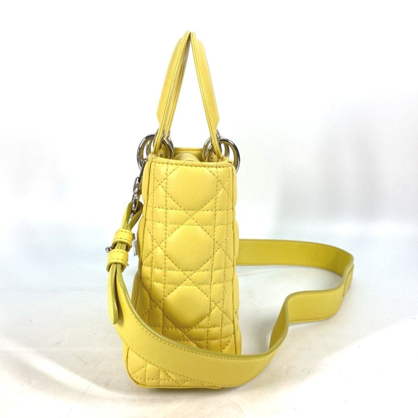 Christian Dior Yellow Leather Handbag Shoulder Bag ()