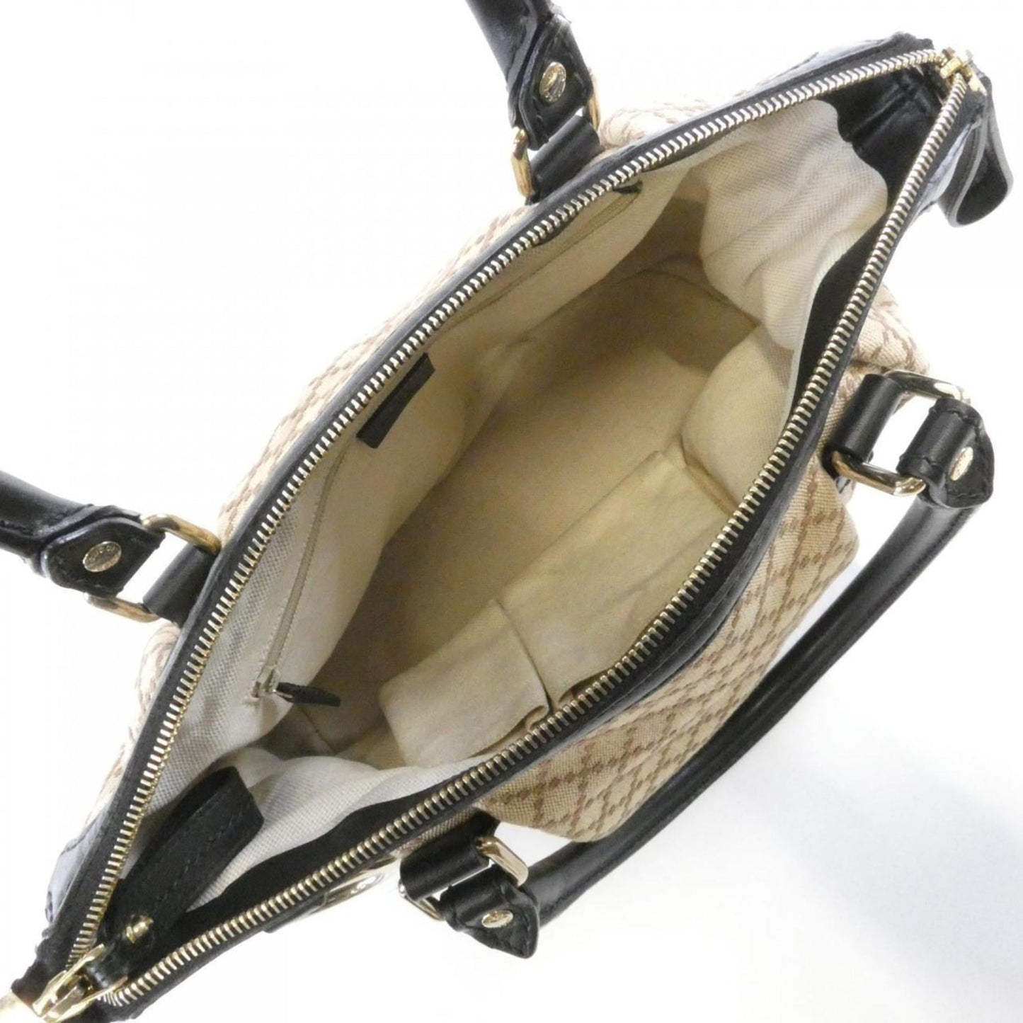 Gucci Beige Canvas Leather Handbag Shoulder Bag ( )
