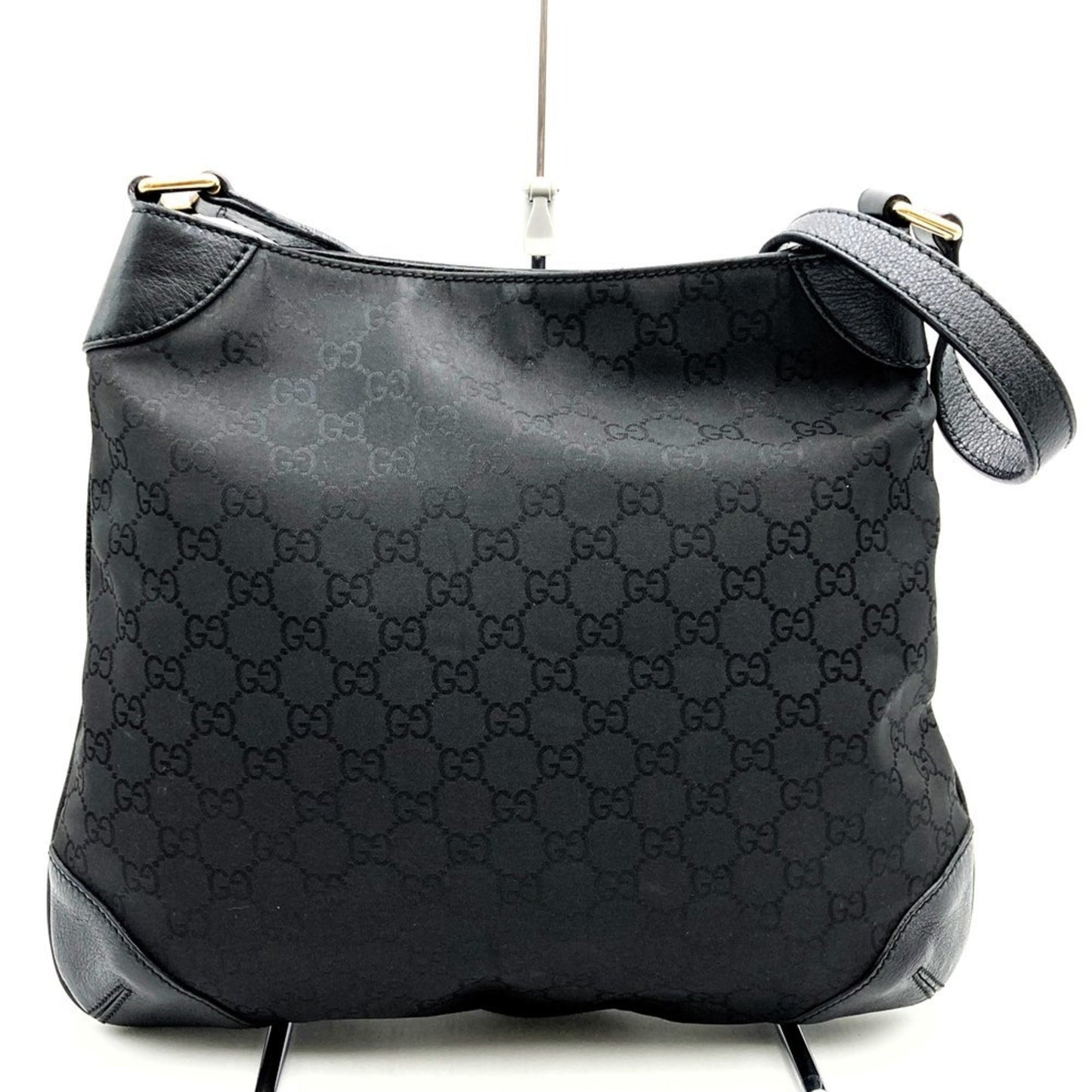 Gucci Black Nylon Leather Shoulder Bag ( )