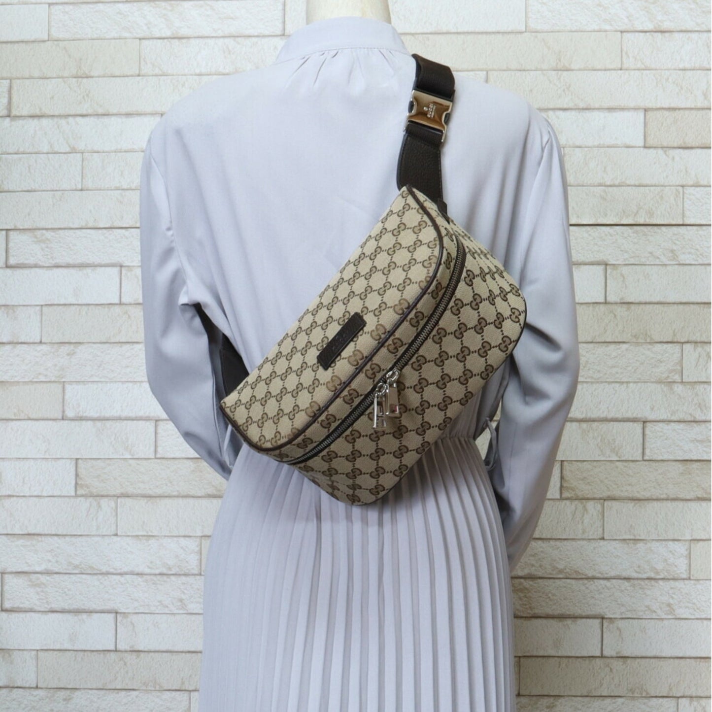 Gucci Brown Gg Canvas Sling Bag